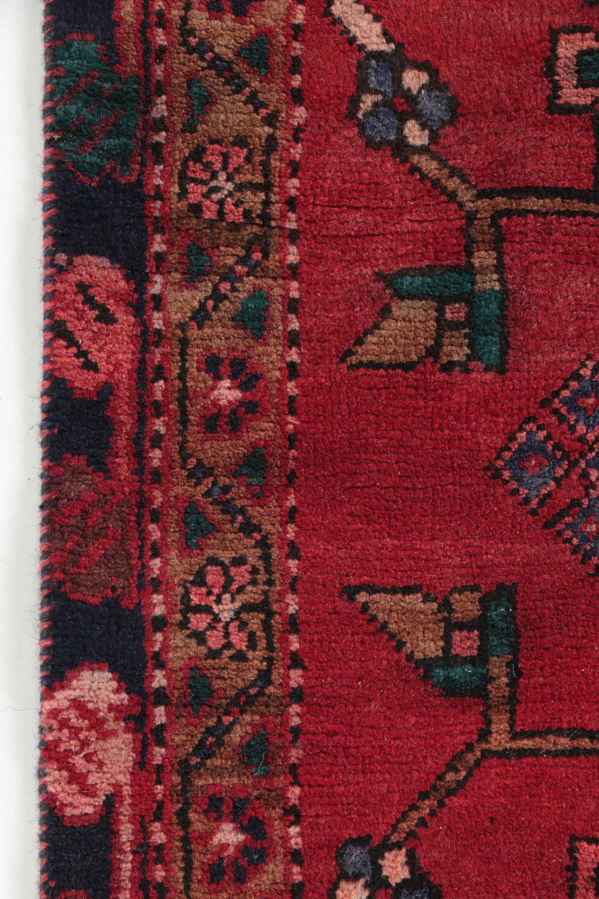 Hand-Knotted Caucasian Karabagh Wool Carpet Runner