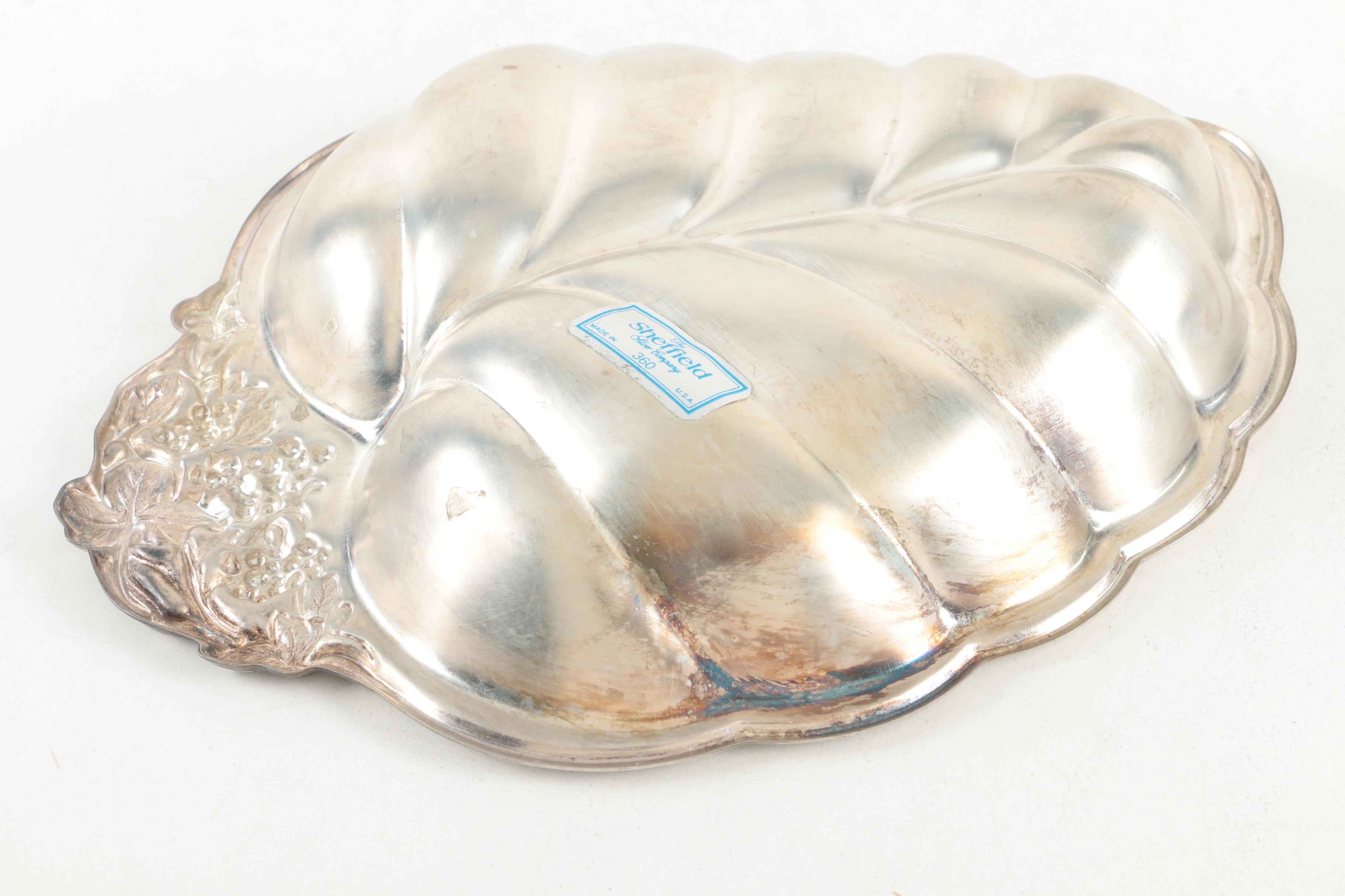 Leonard Butterfly Silver Plate Trivet and Other Silver Plate