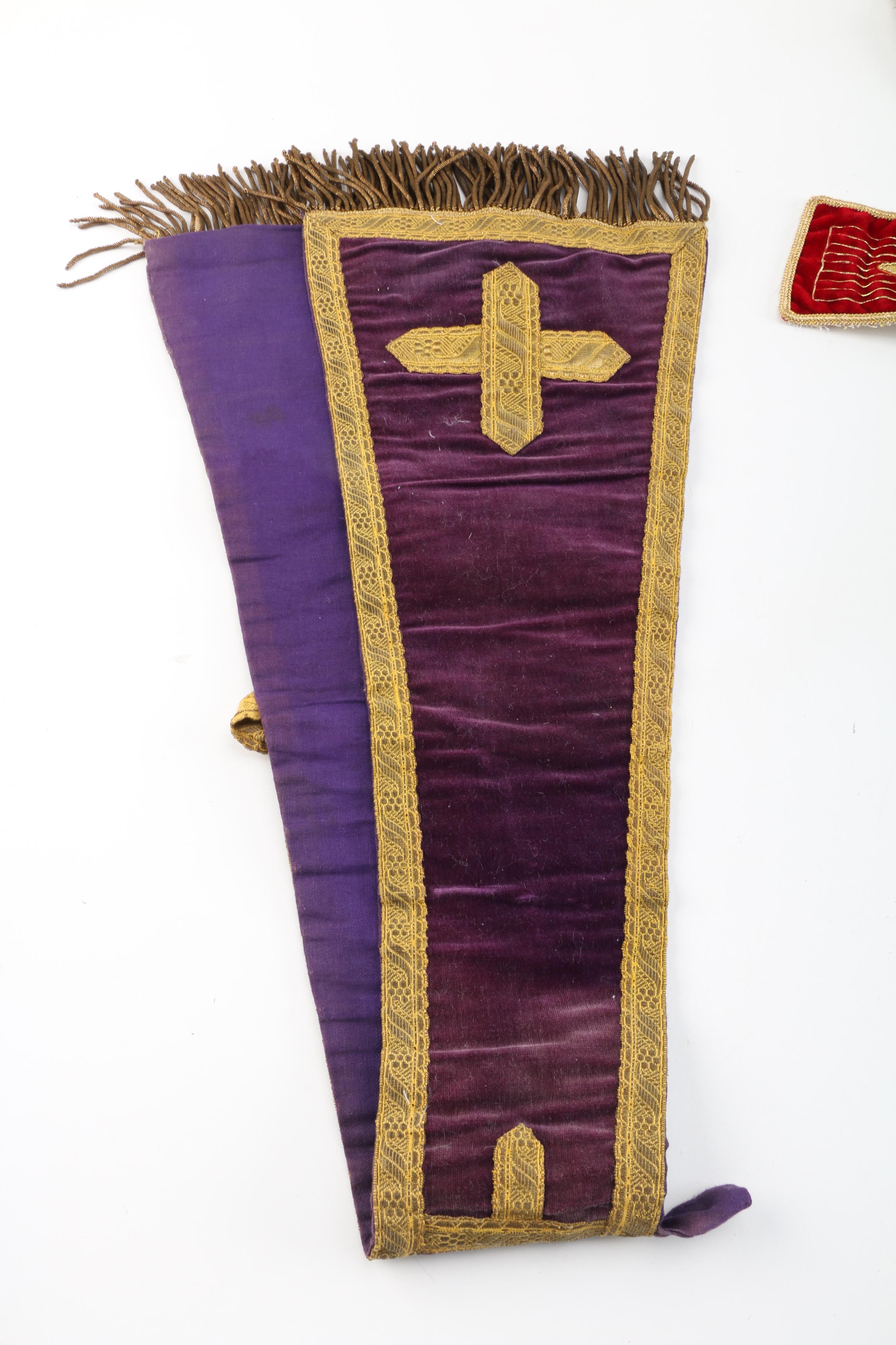 Tapestries of Catholic Stoles and Chi Rho Crest