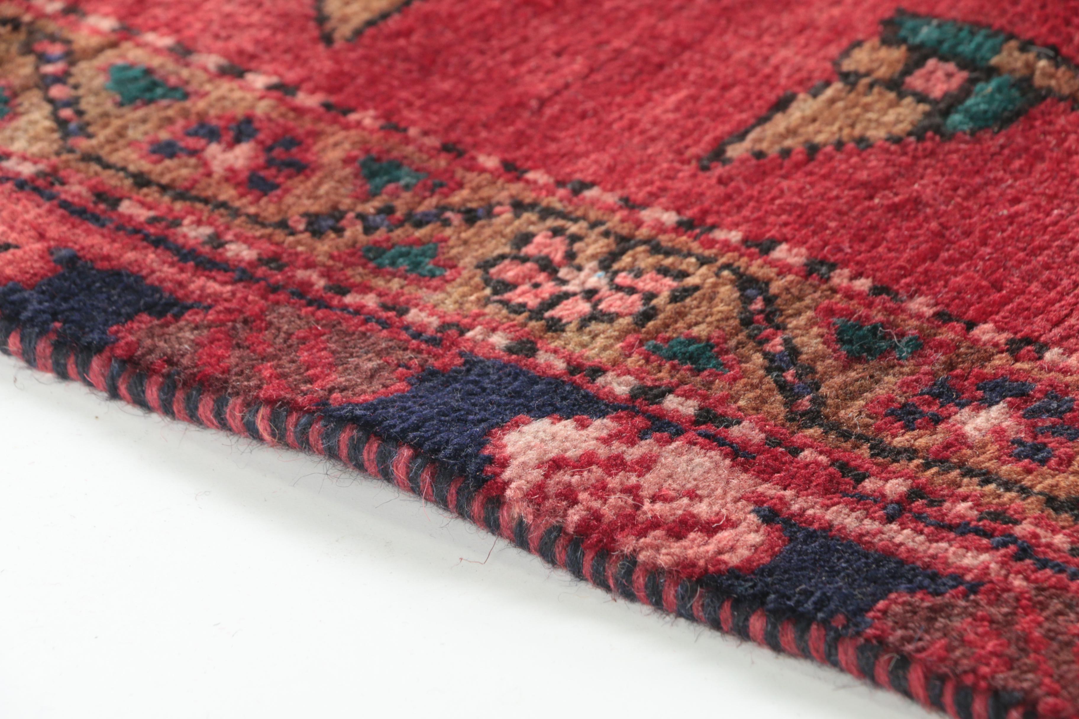 Hand-Knotted Caucasian Karabagh Wool Carpet Runner
