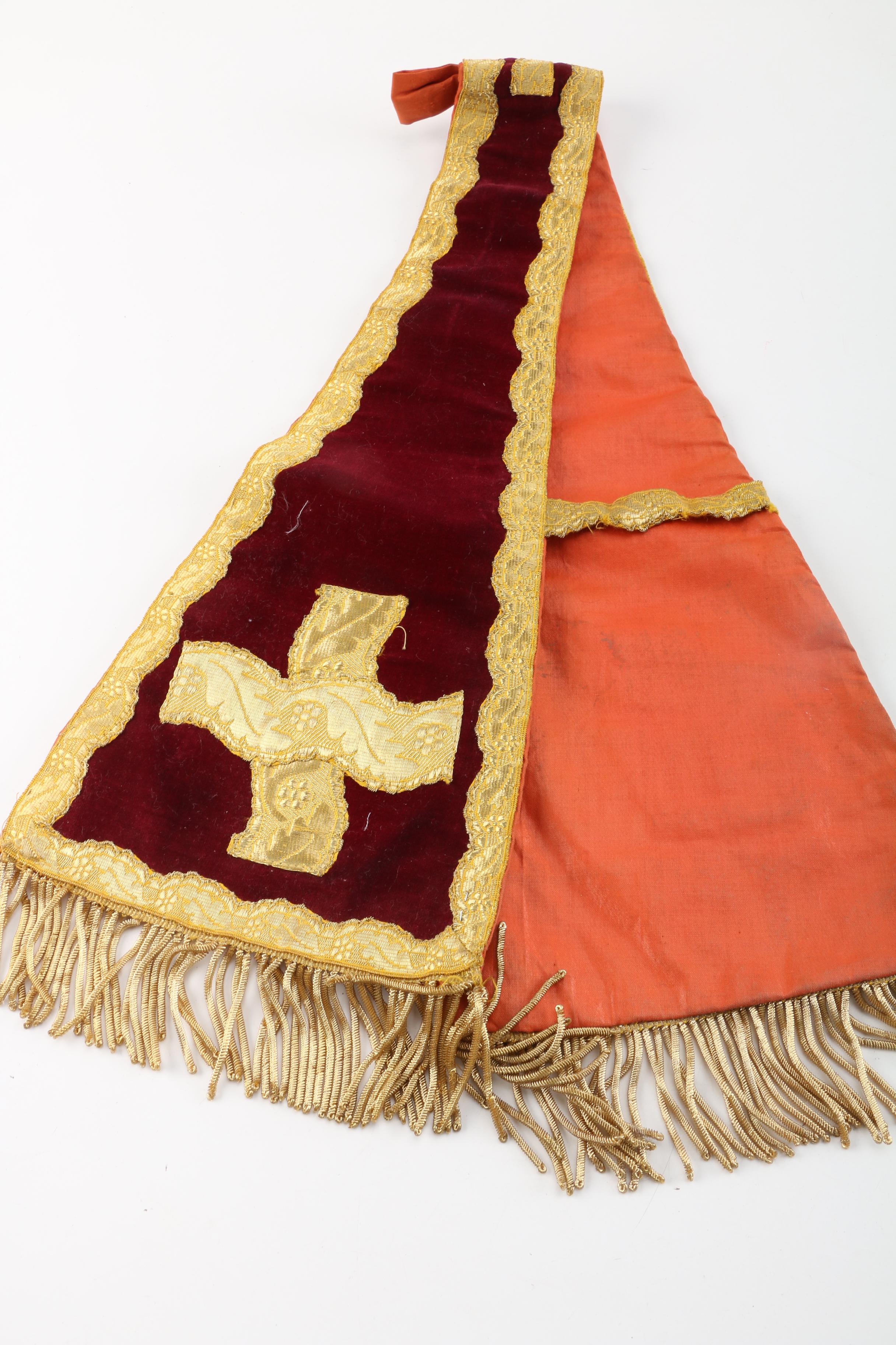Tapestries of Catholic Stoles and Chi Rho Crest