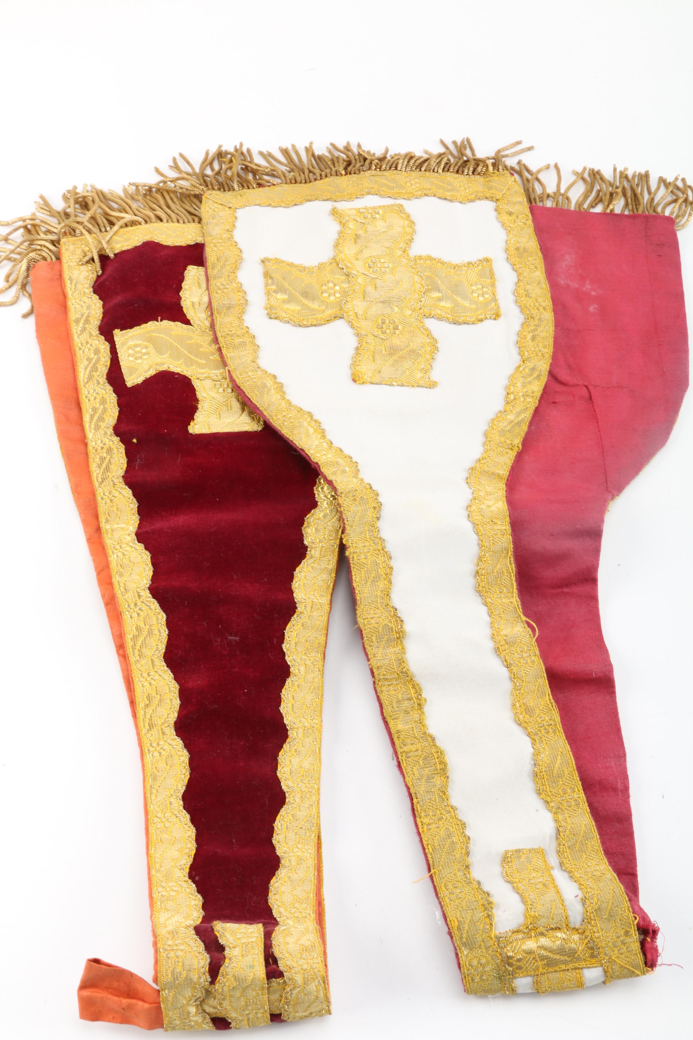 Tapestries of Catholic Stoles and Chi Rho Crest