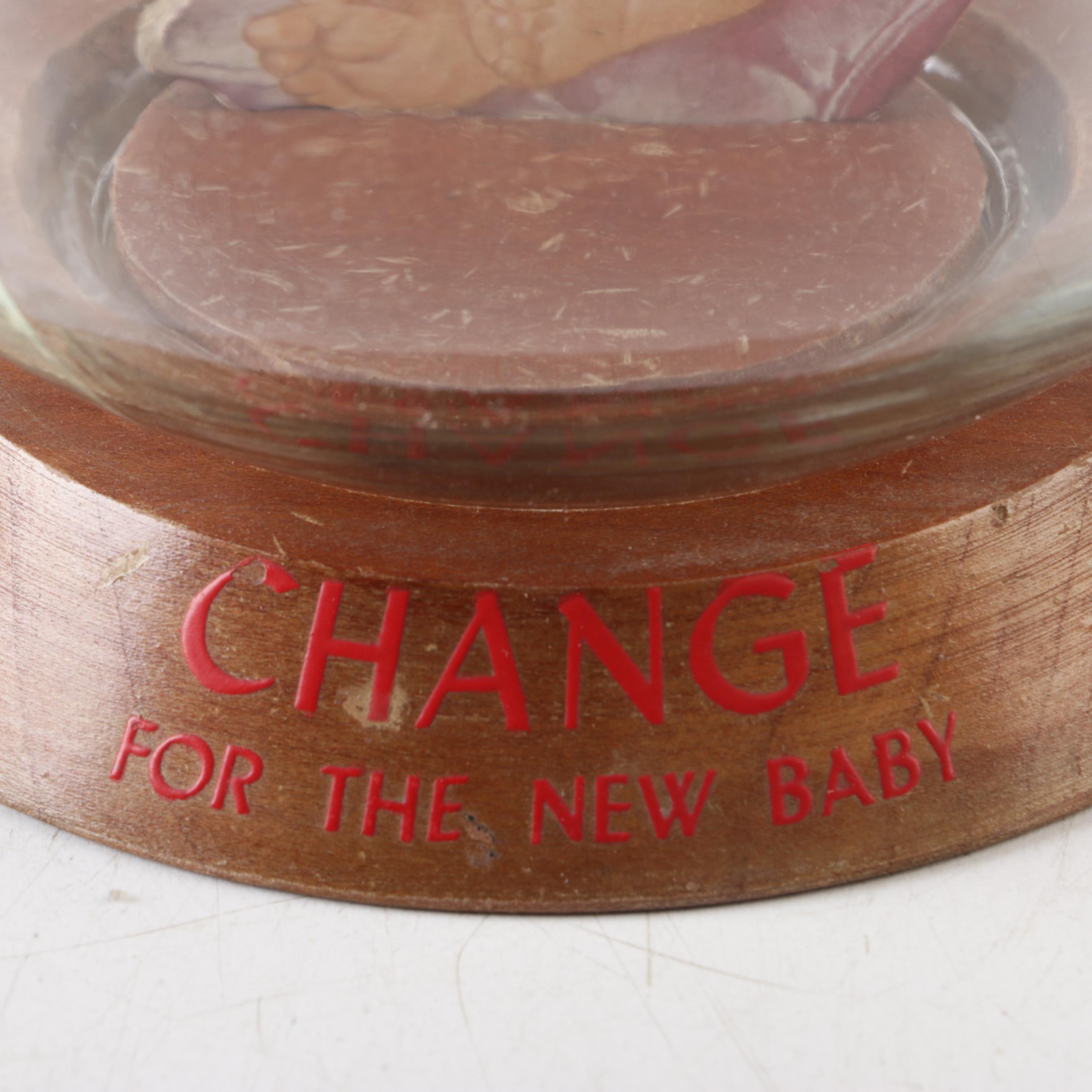 Vintage Glass Novelty Bubble Banks "The New Baby" and "The New Car"