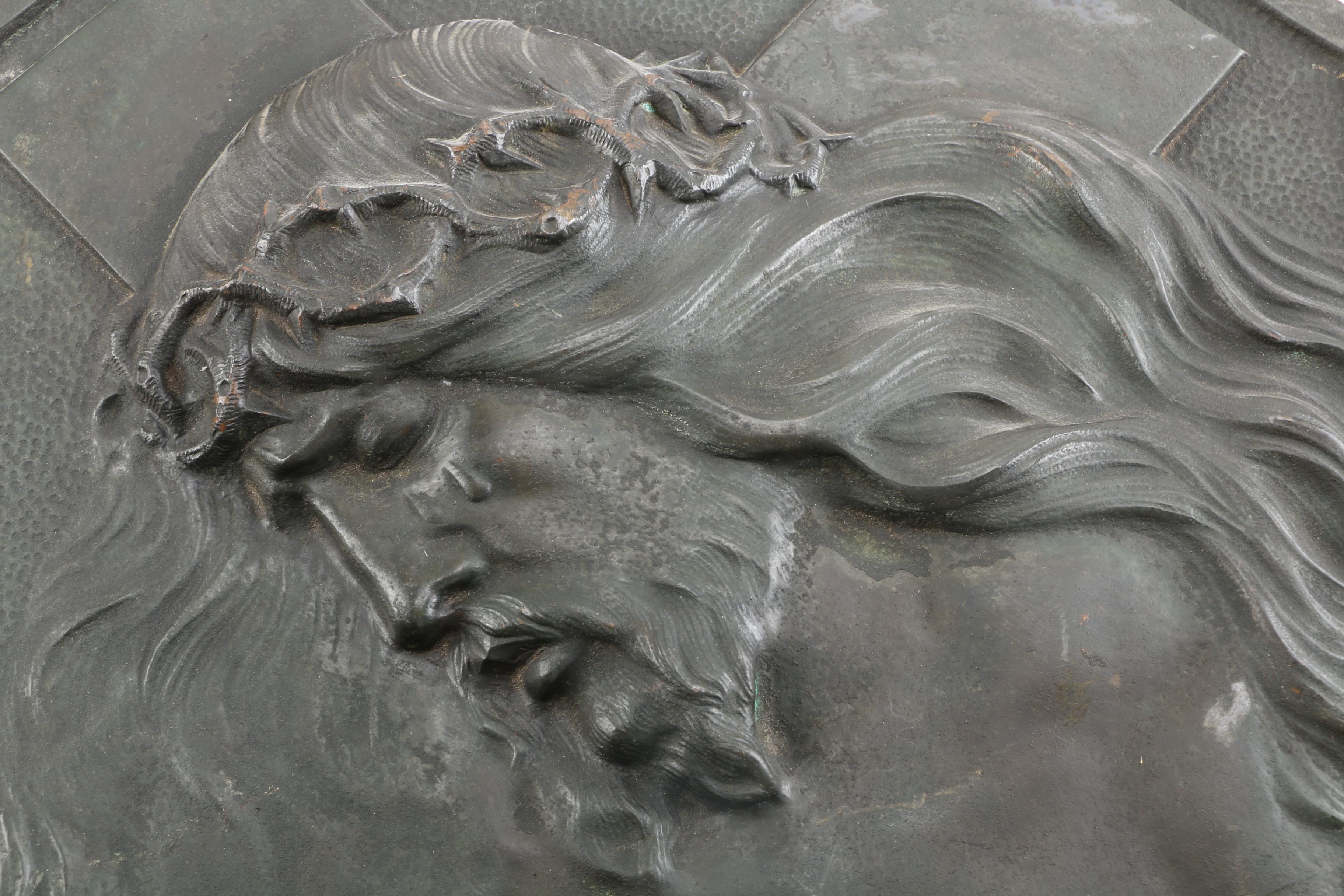 Signed Metal Relief of Jesus Christ