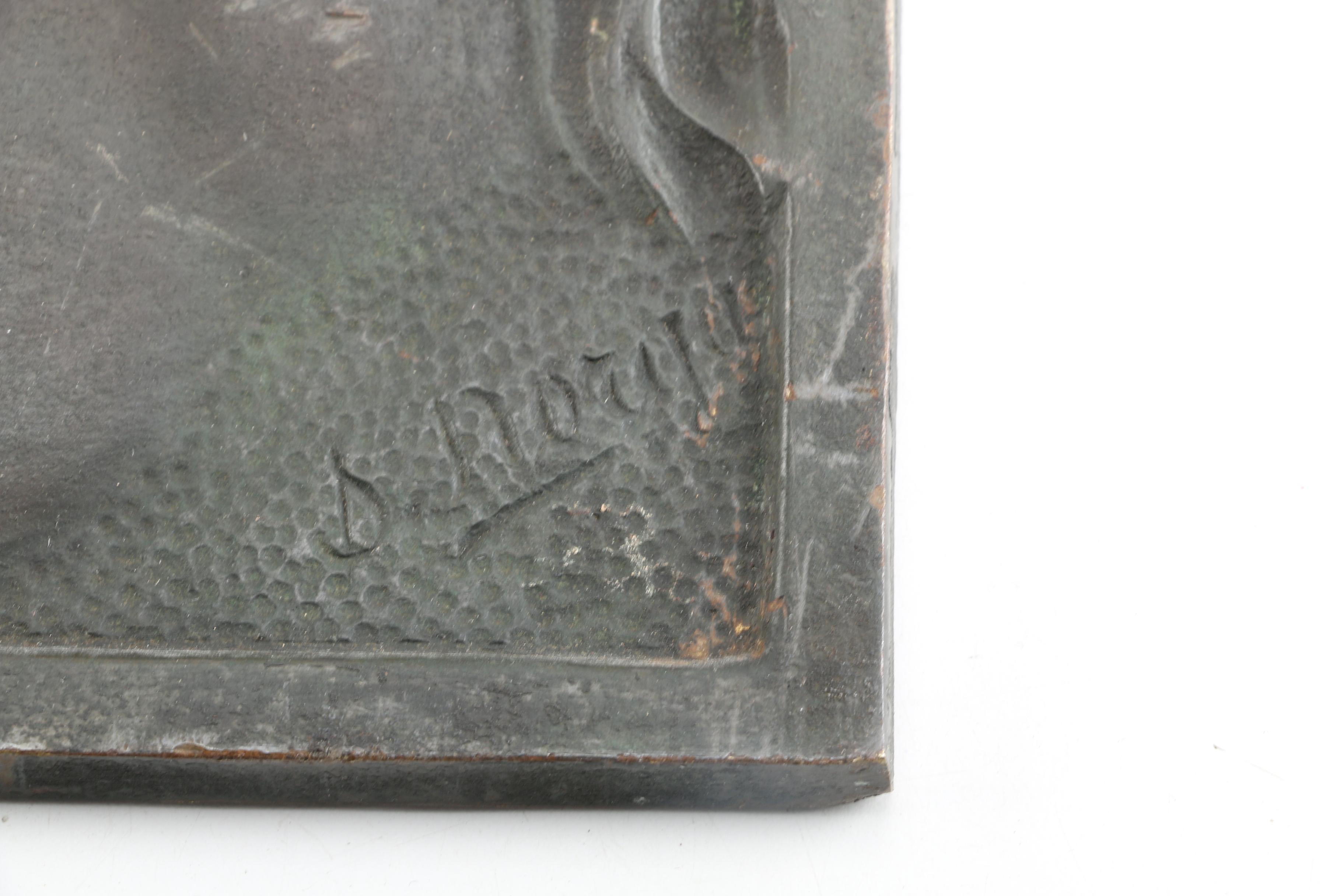 Signed Metal Relief of Jesus Christ