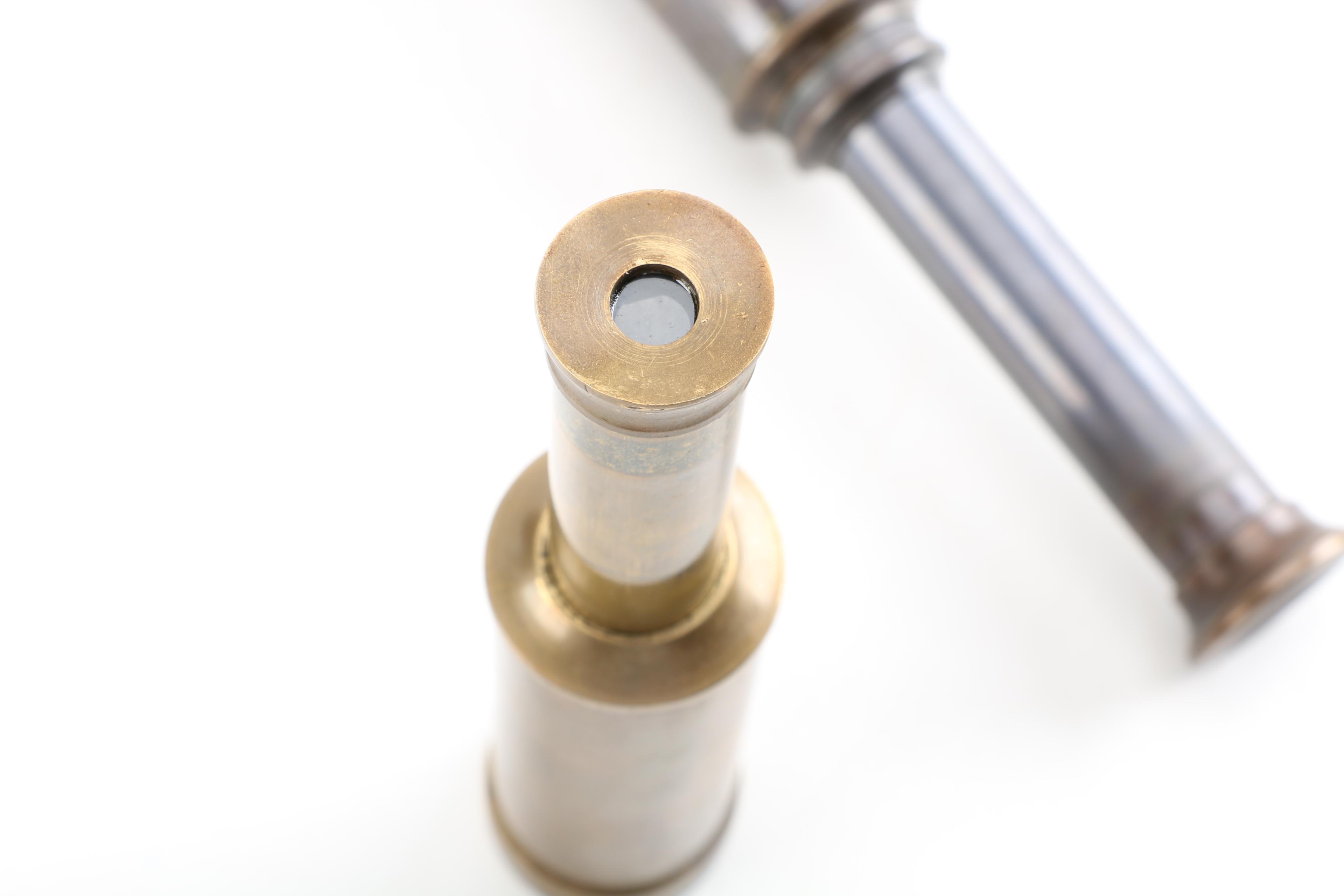 Vintage Brass Spyglass Set with Wooden Case