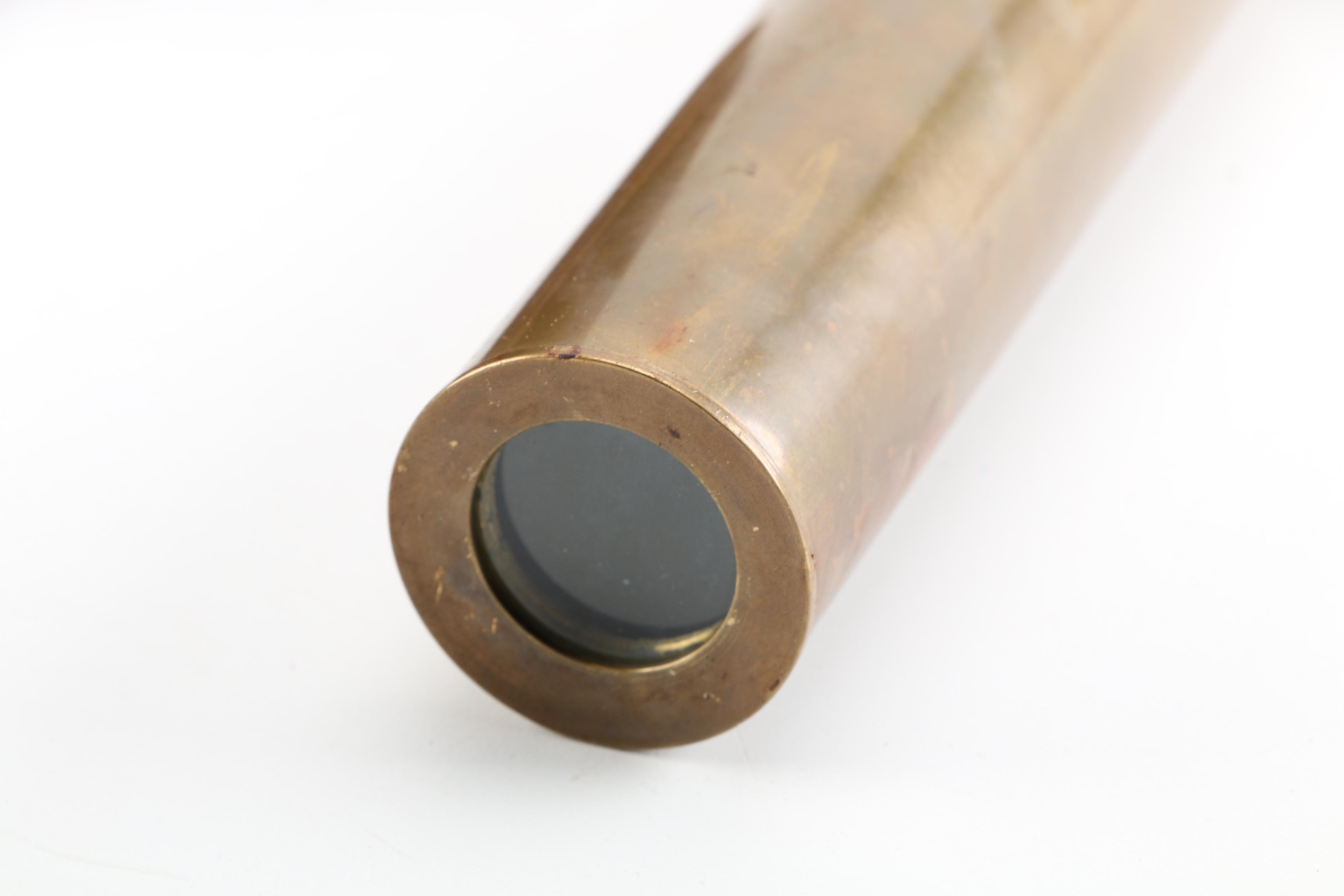 Vintage Brass Spyglass Set with Wooden Case