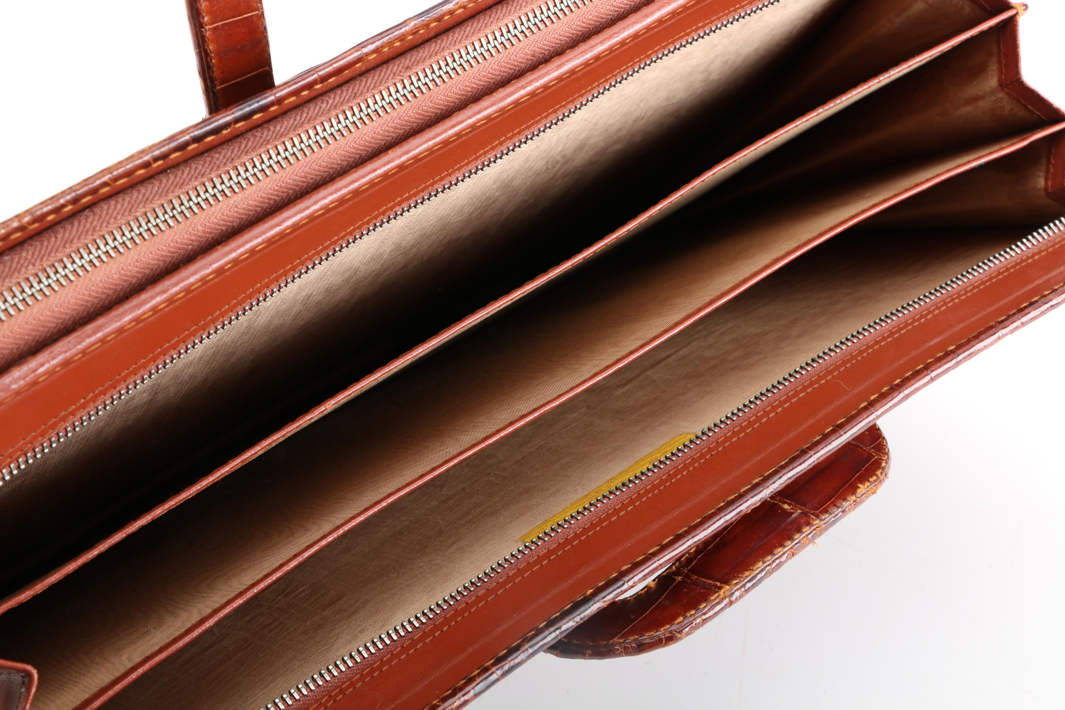 Vintage Leather and Alligator Skin Briefcases