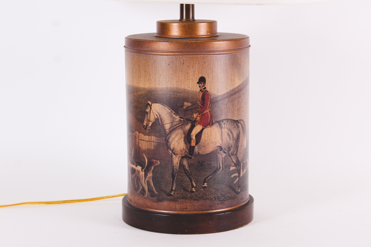 Vintage Frederick Cooper Foxhunt Theme Table Lamp