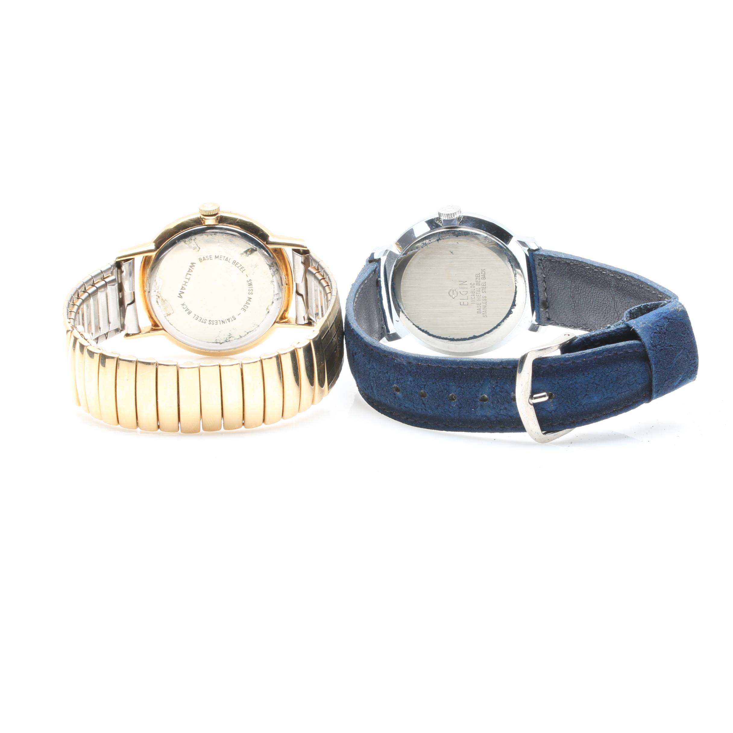 Elgin and Waltham Stainless Steel and Gold Tone Watches