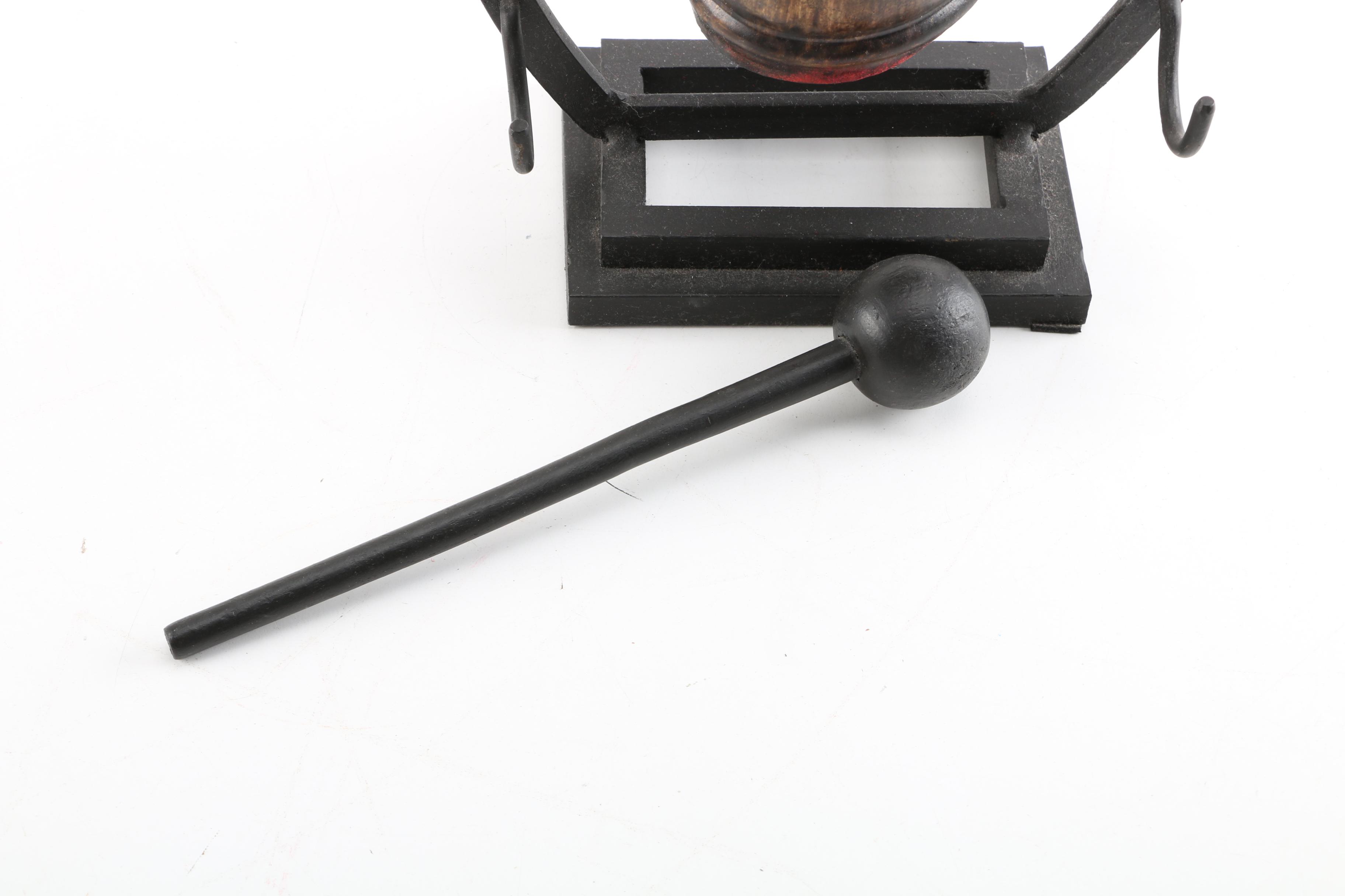 Decorative Temple Bell with Stand and Mallet