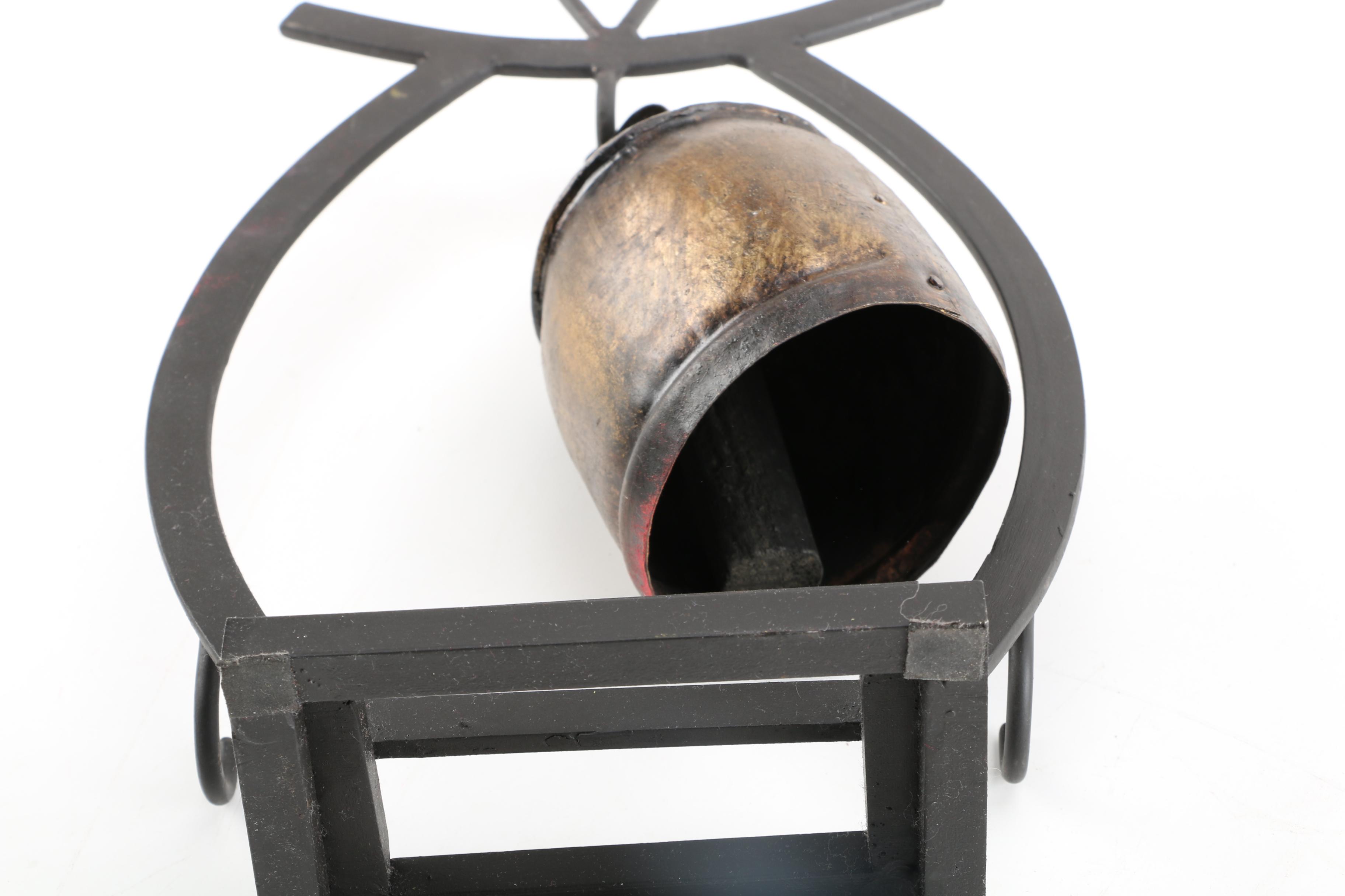 Decorative Temple Bell with Stand and Mallet