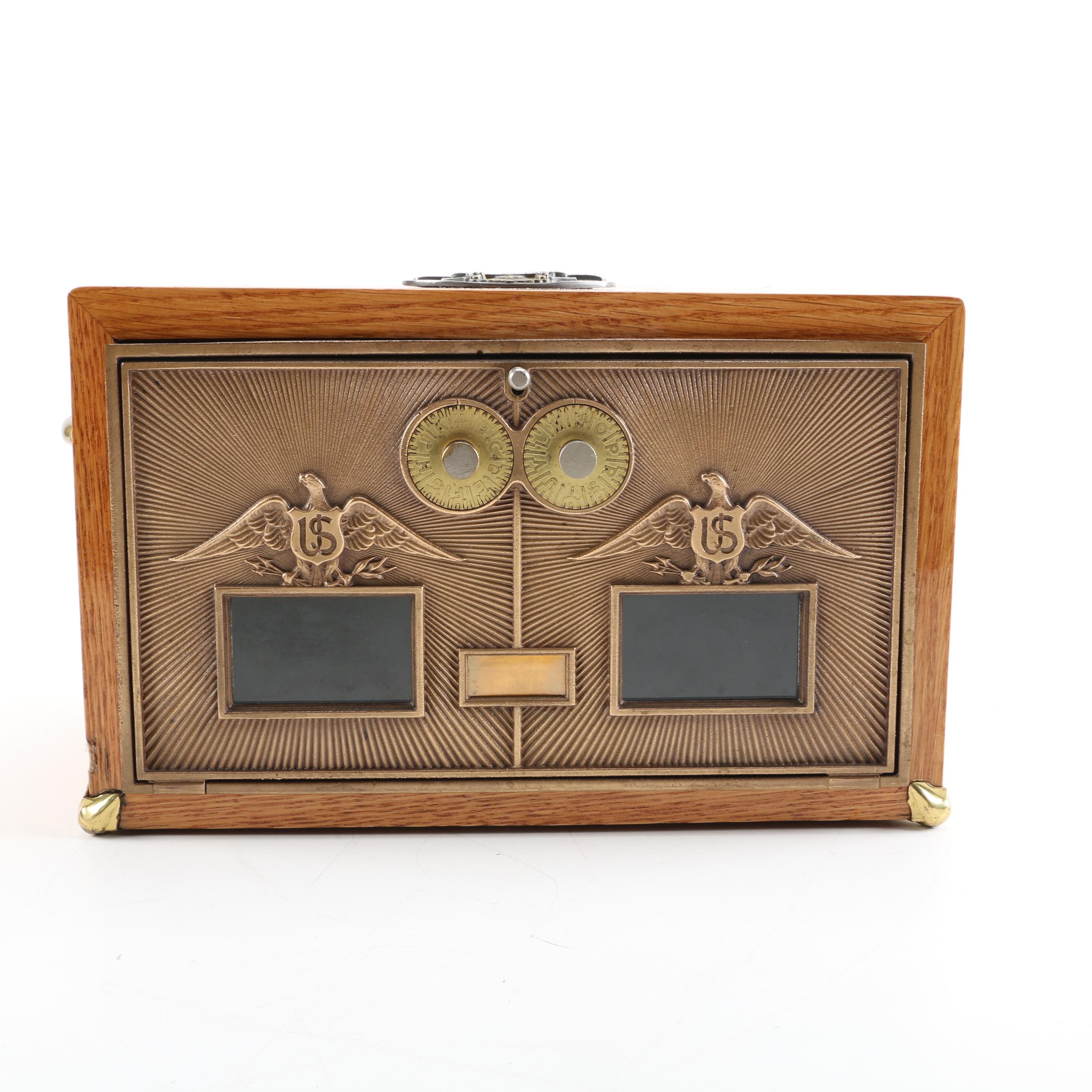 Wooden Storage Box Featuring U.S. Post Office Door and Smith and Wesson Plaque