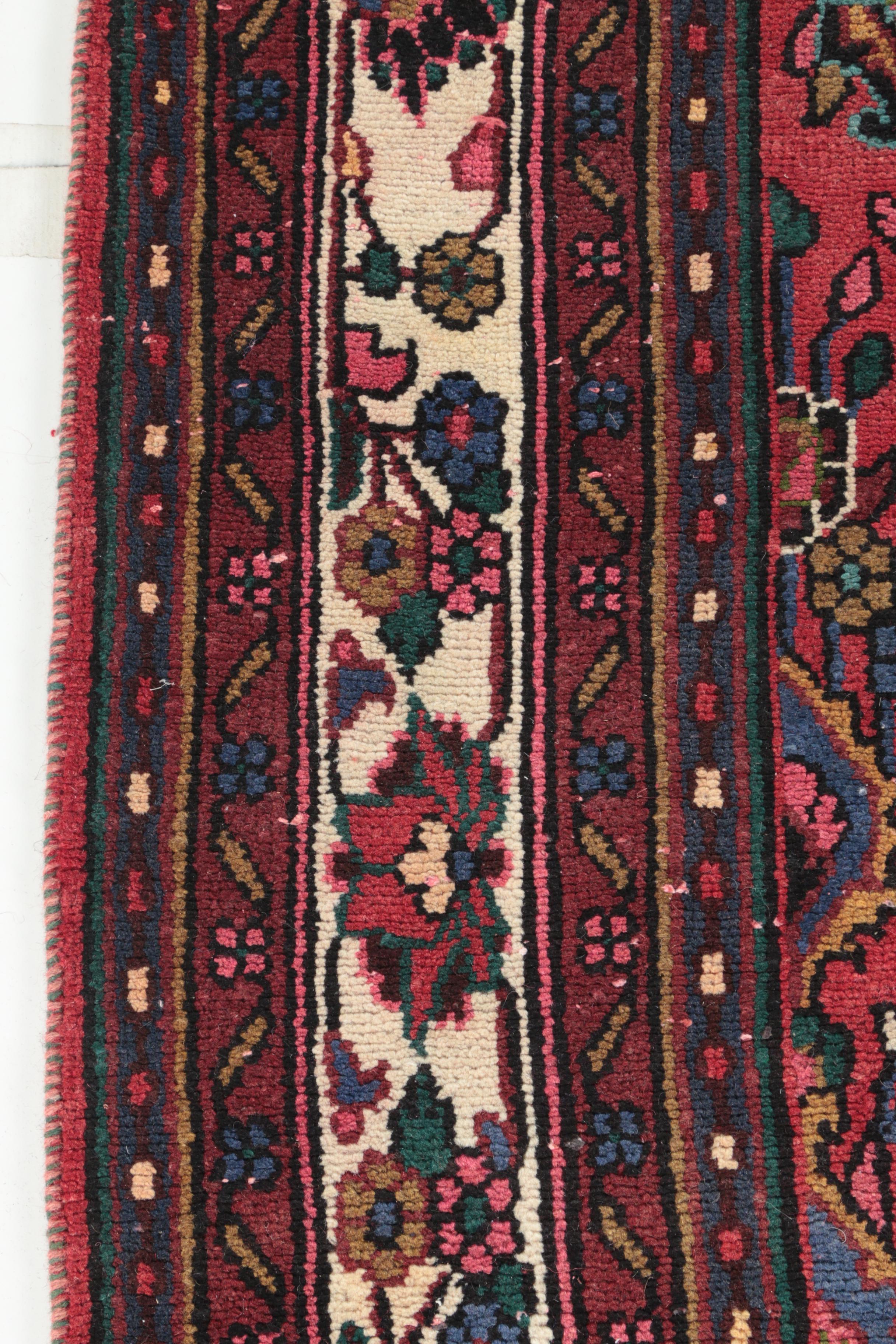 Hand-Knotted Persian Hamadan Wool Area Rug