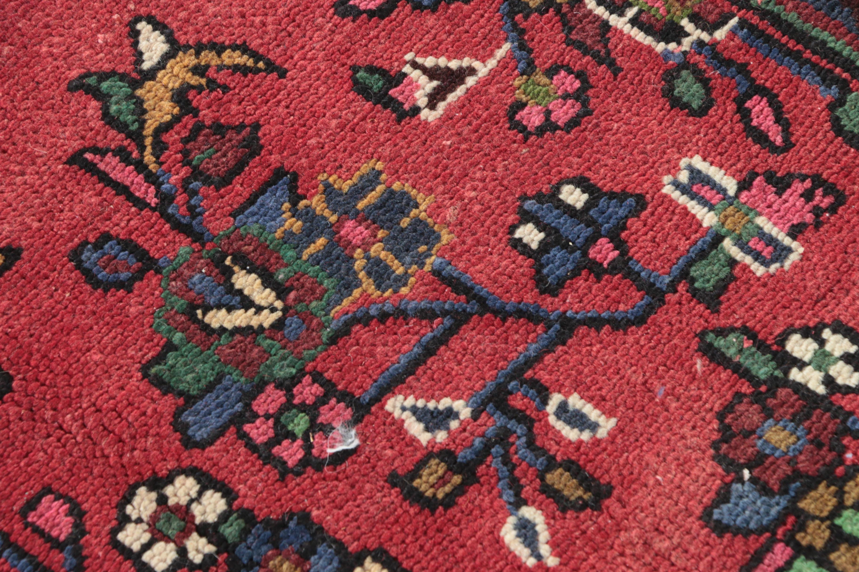 Hand-Knotted Persian Hamadan Wool Area Rug