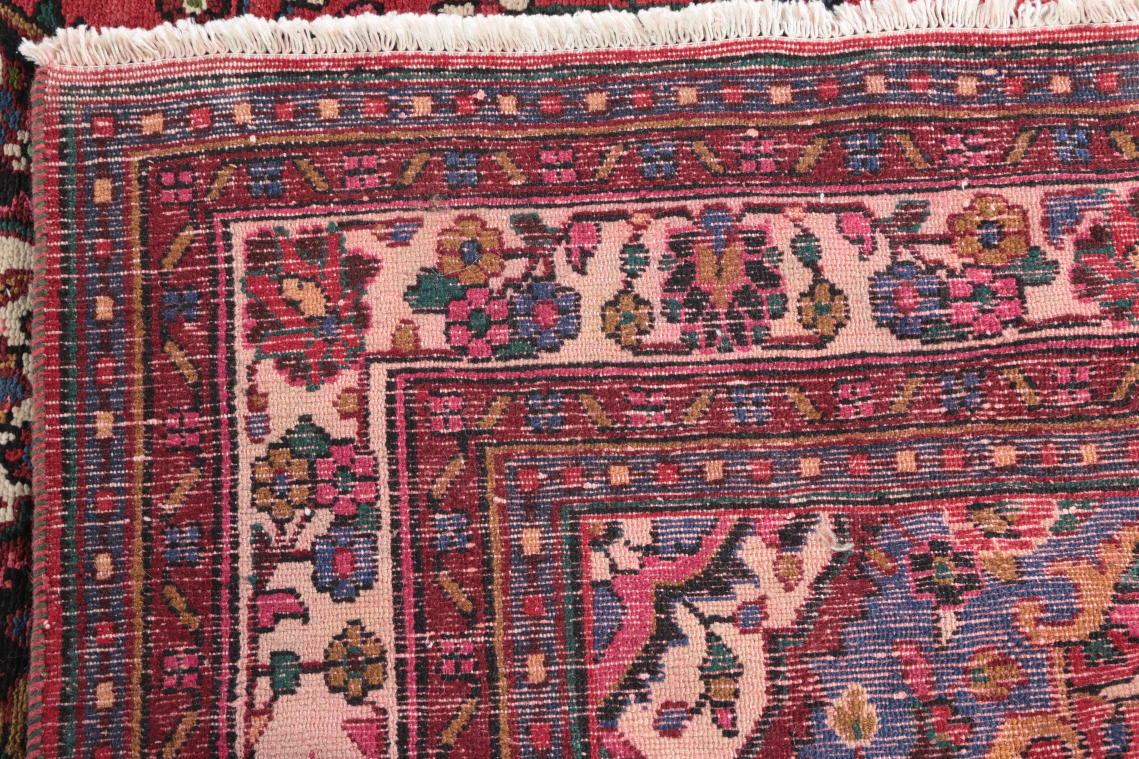 Hand-Knotted Persian Hamadan Wool Area Rug