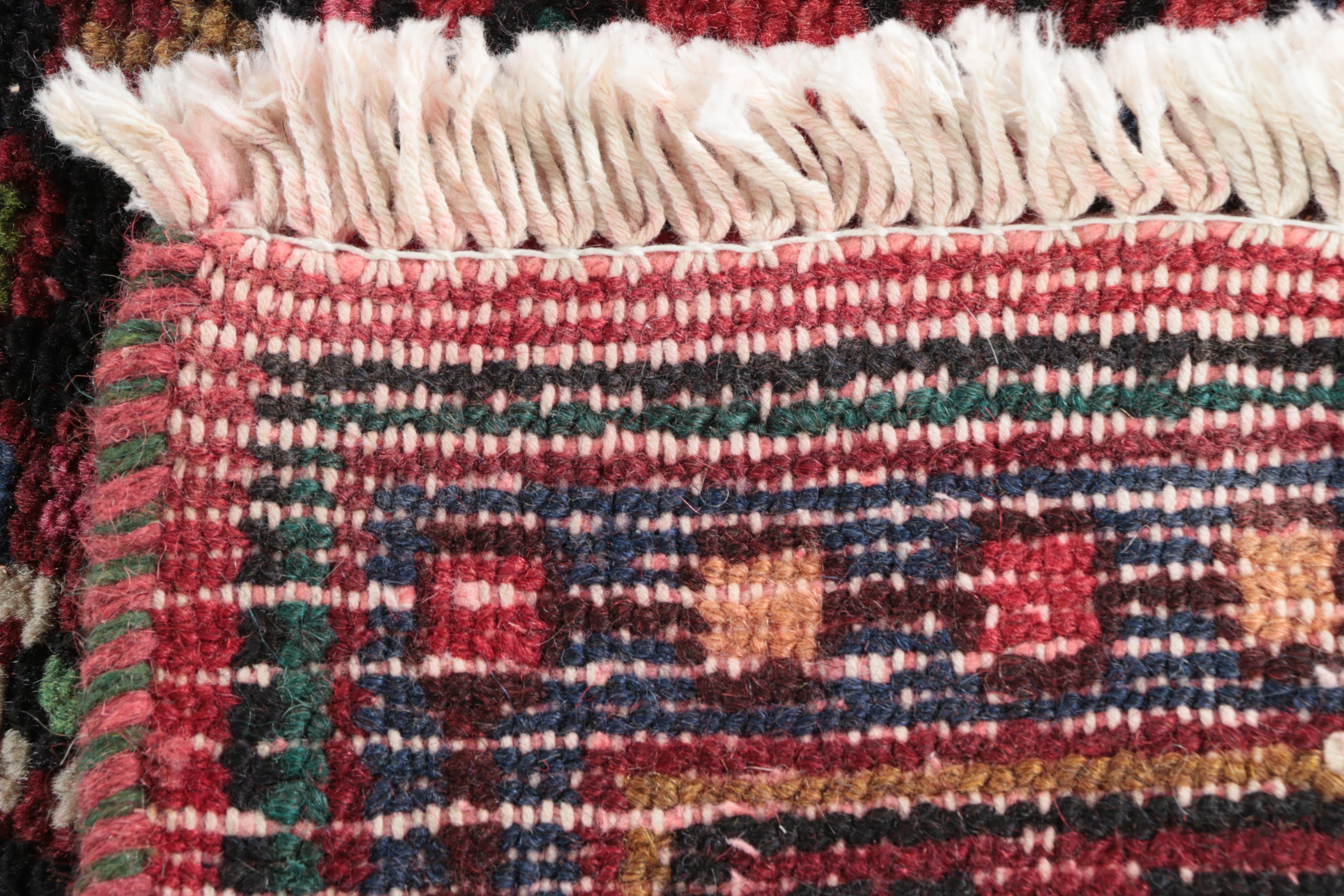 Hand-Knotted Persian Hamadan Wool Area Rug