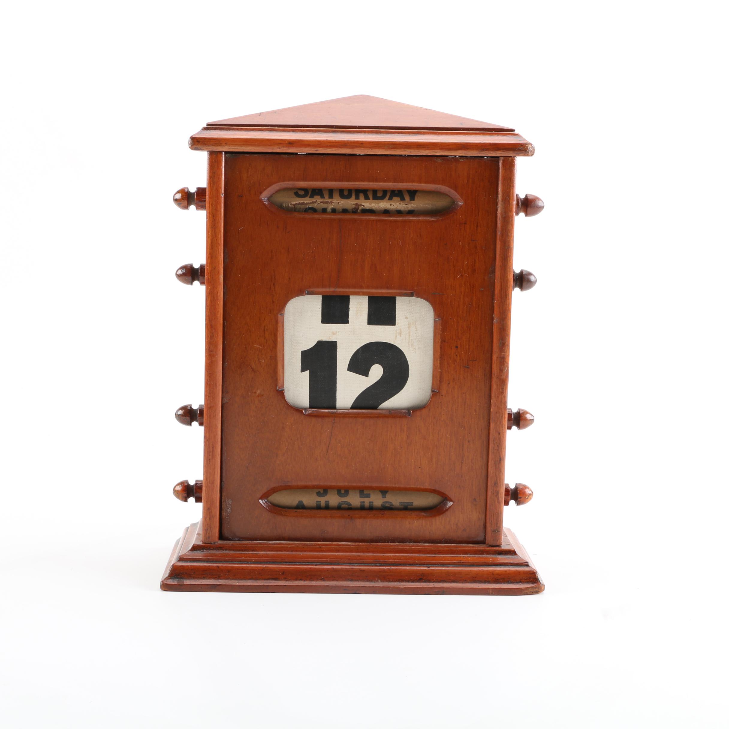 Antique Mahogany Perpetual Calendar