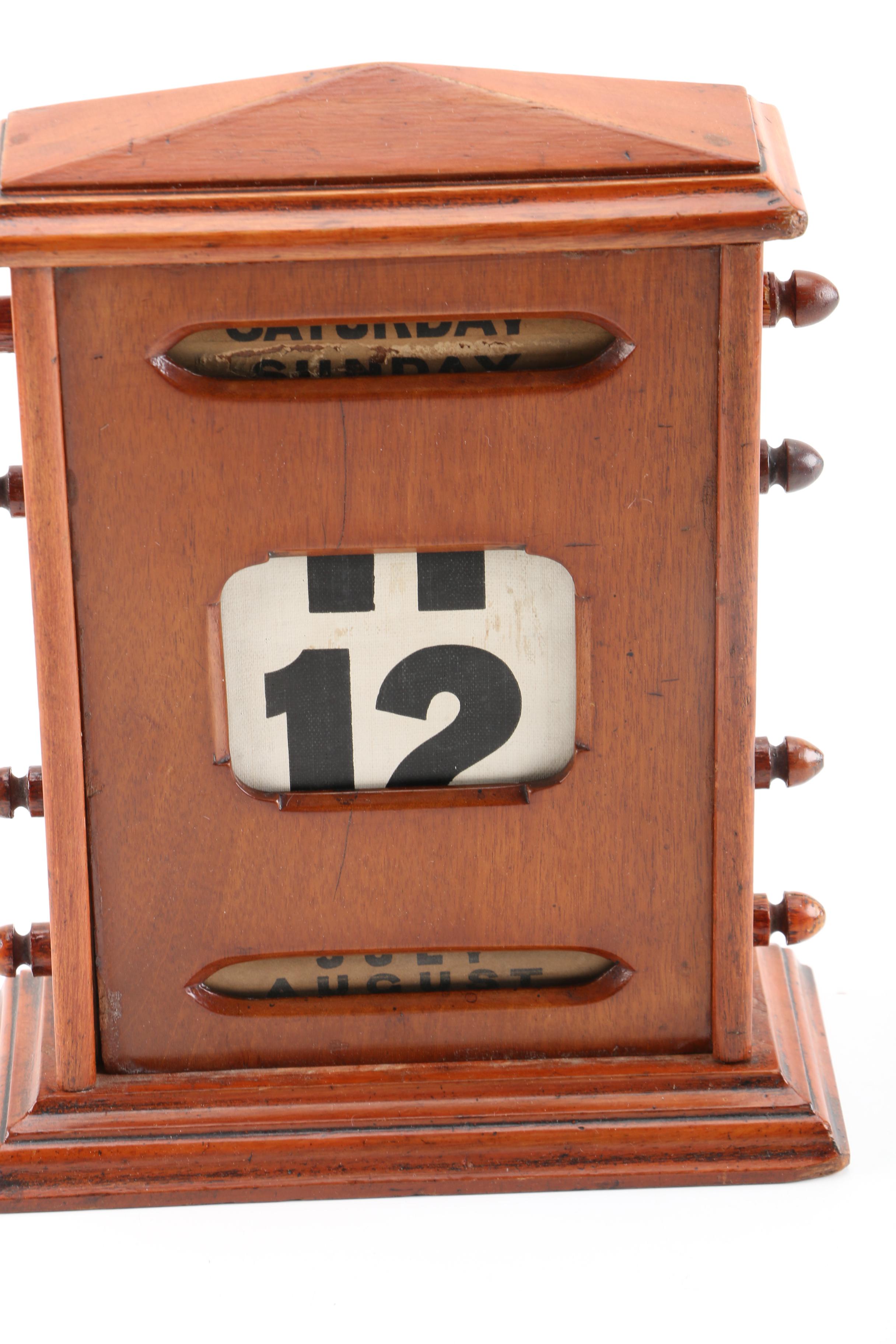 Antique Mahogany Perpetual Calendar