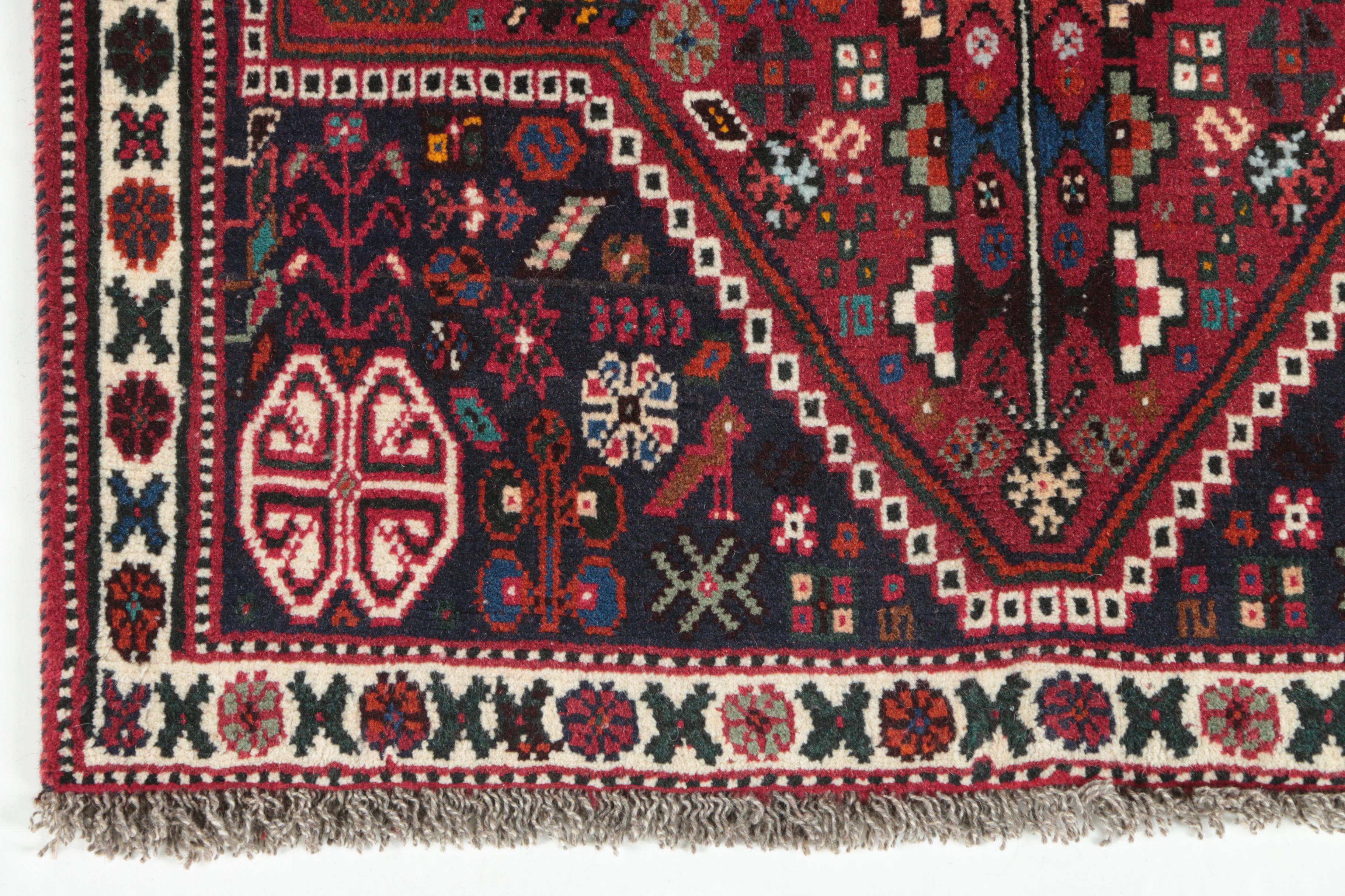Hand-Knotted Pesian Abadeh Wool Accent Rug