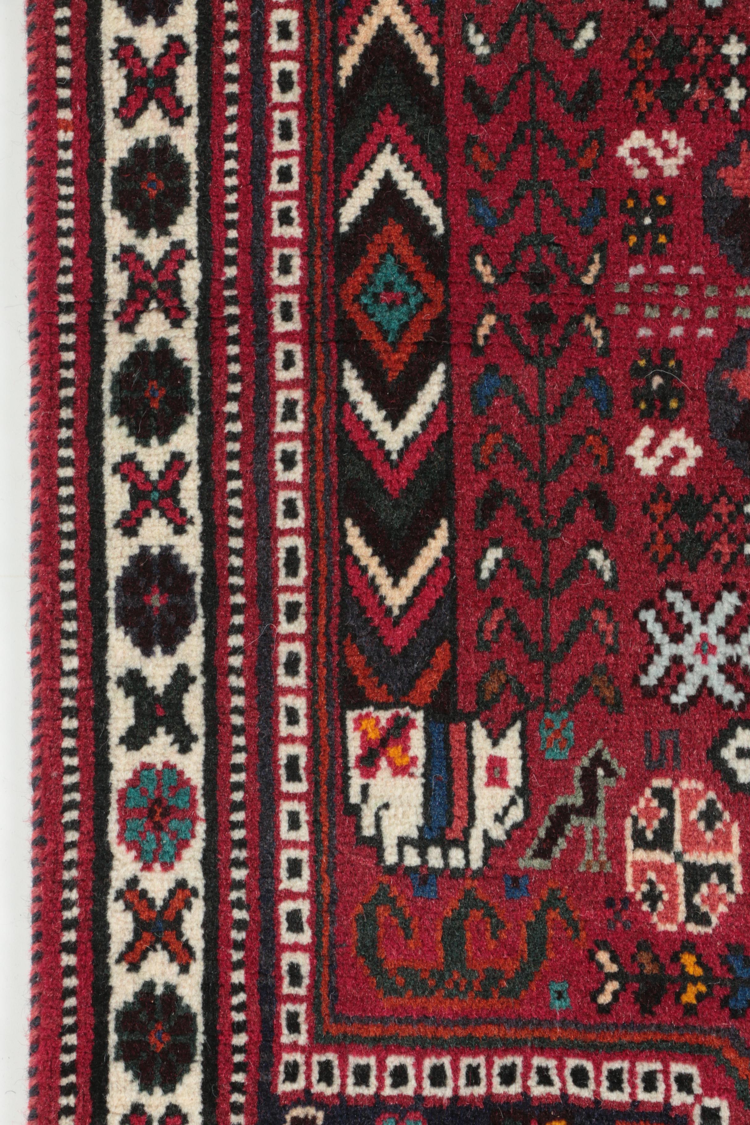 Hand-Knotted Pesian Abadeh Wool Accent Rug