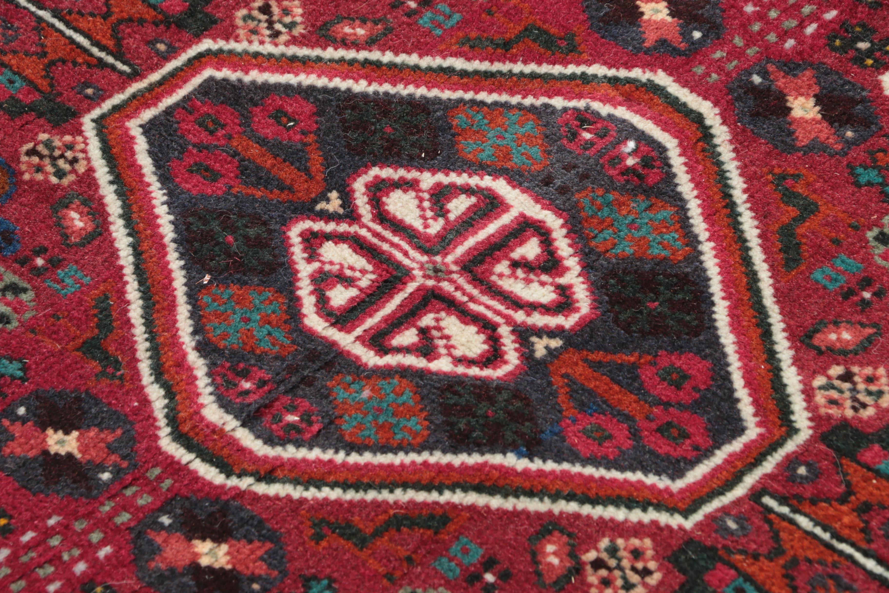 Hand-Knotted Pesian Abadeh Wool Accent Rug