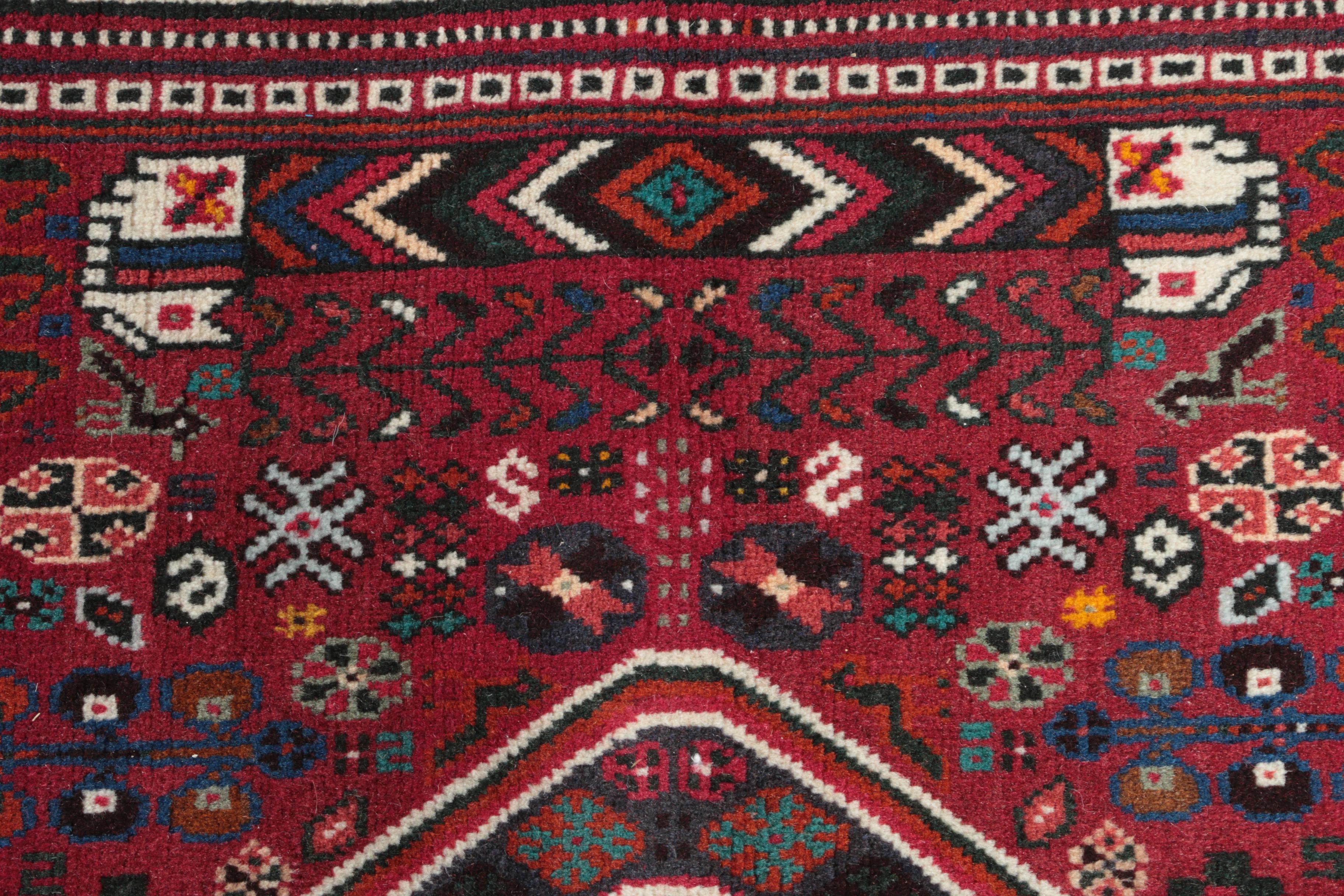 Hand-Knotted Pesian Abadeh Wool Accent Rug
