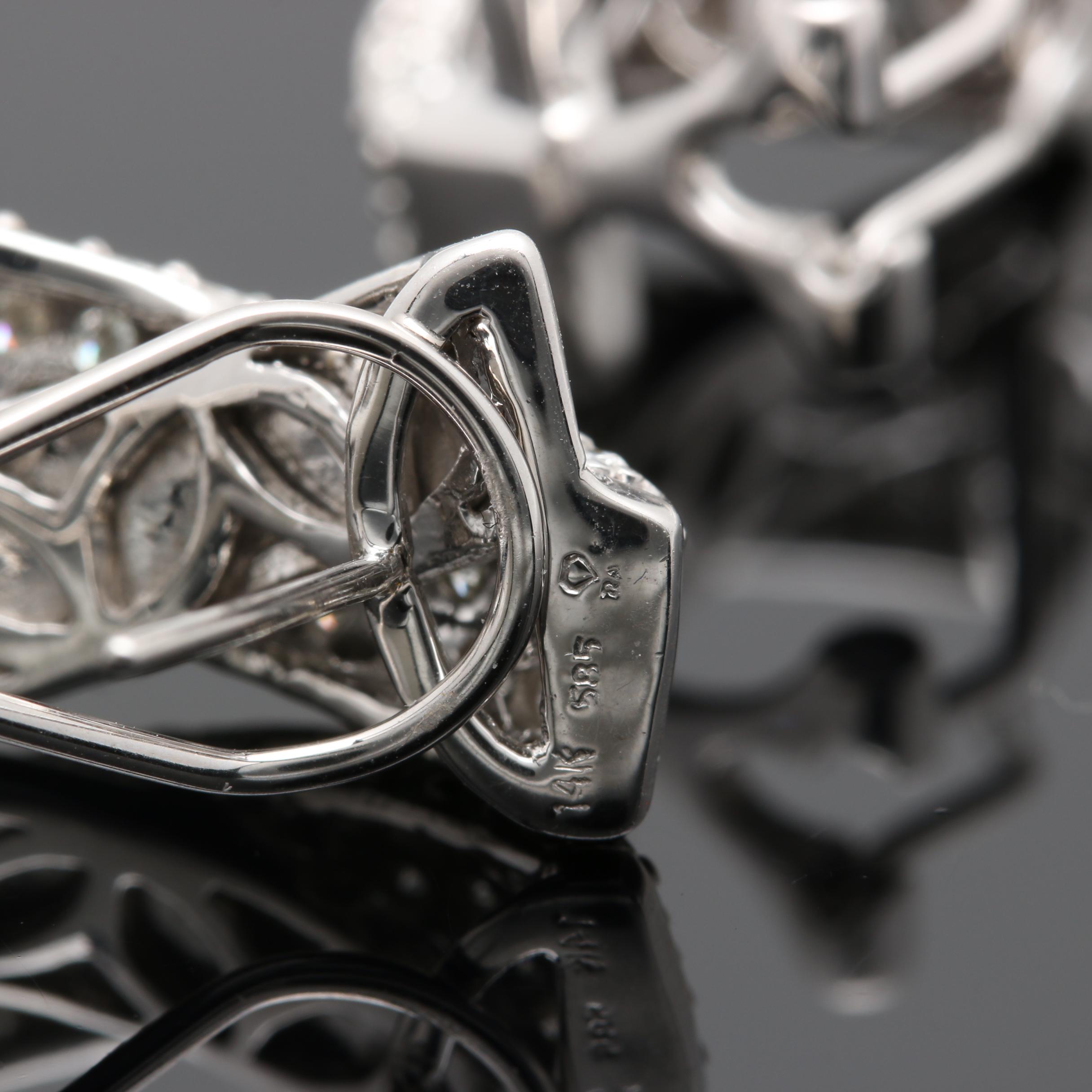 14K White Gold 1.49 CTW Diamond Earrings