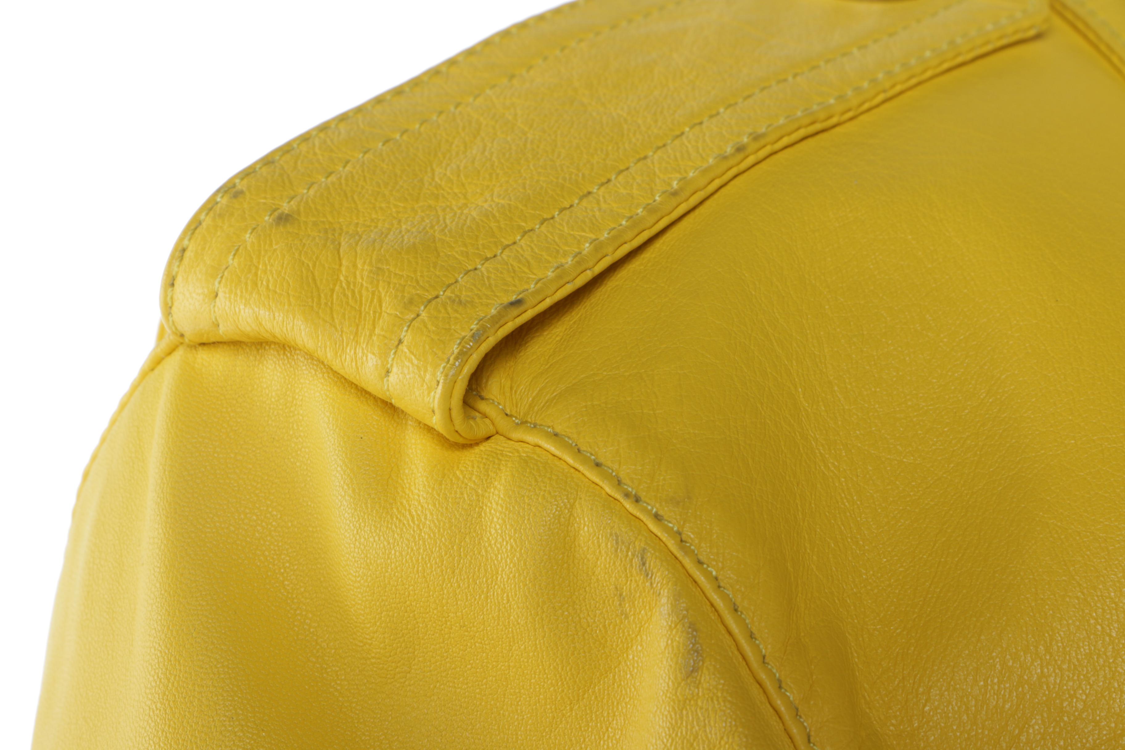 Ralph Lauren Collection Purple Label Yellow Lambskin Motorcycle Jacket