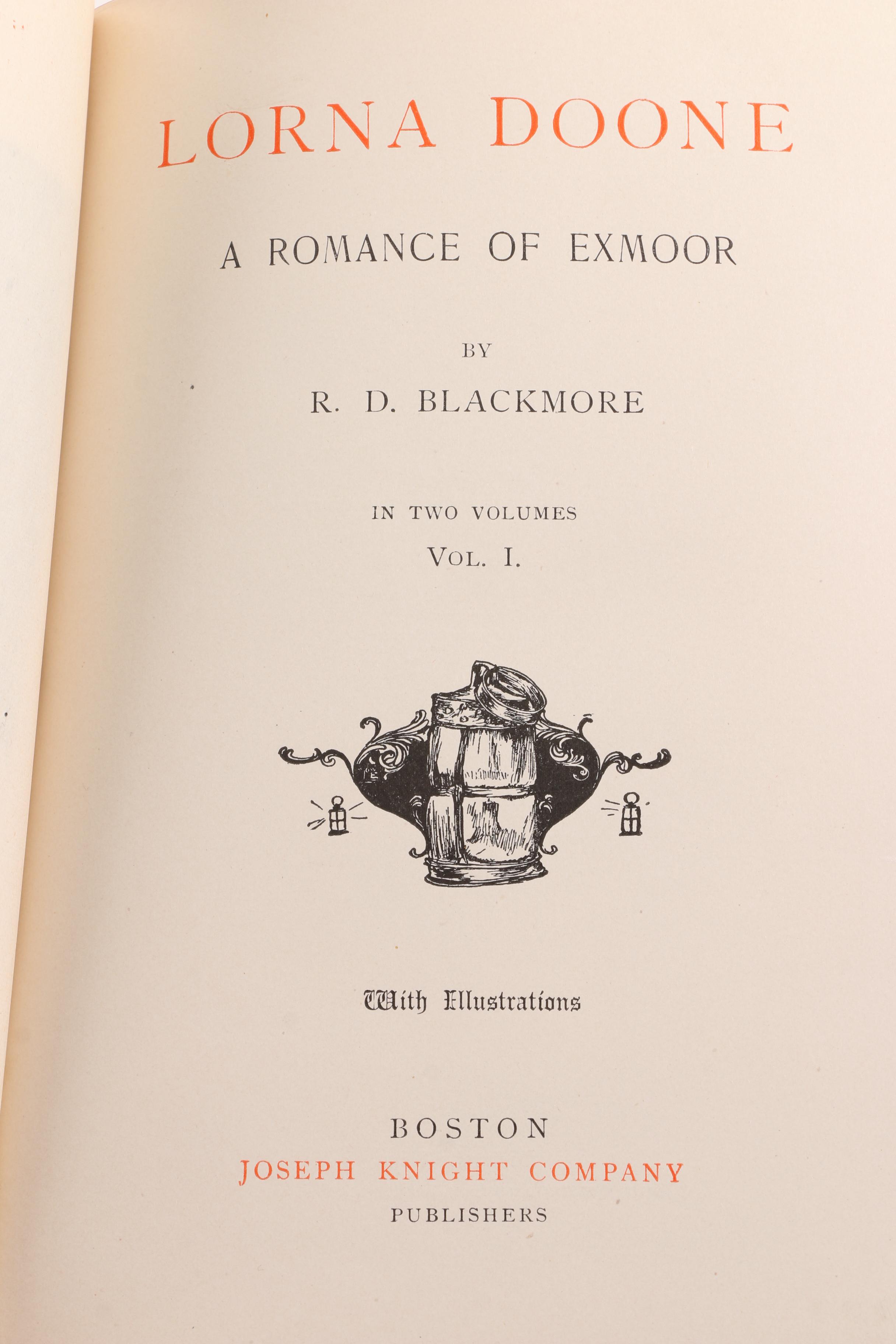 1893 "Lorna Doone" by R. D. Blackmore in Two Volumes