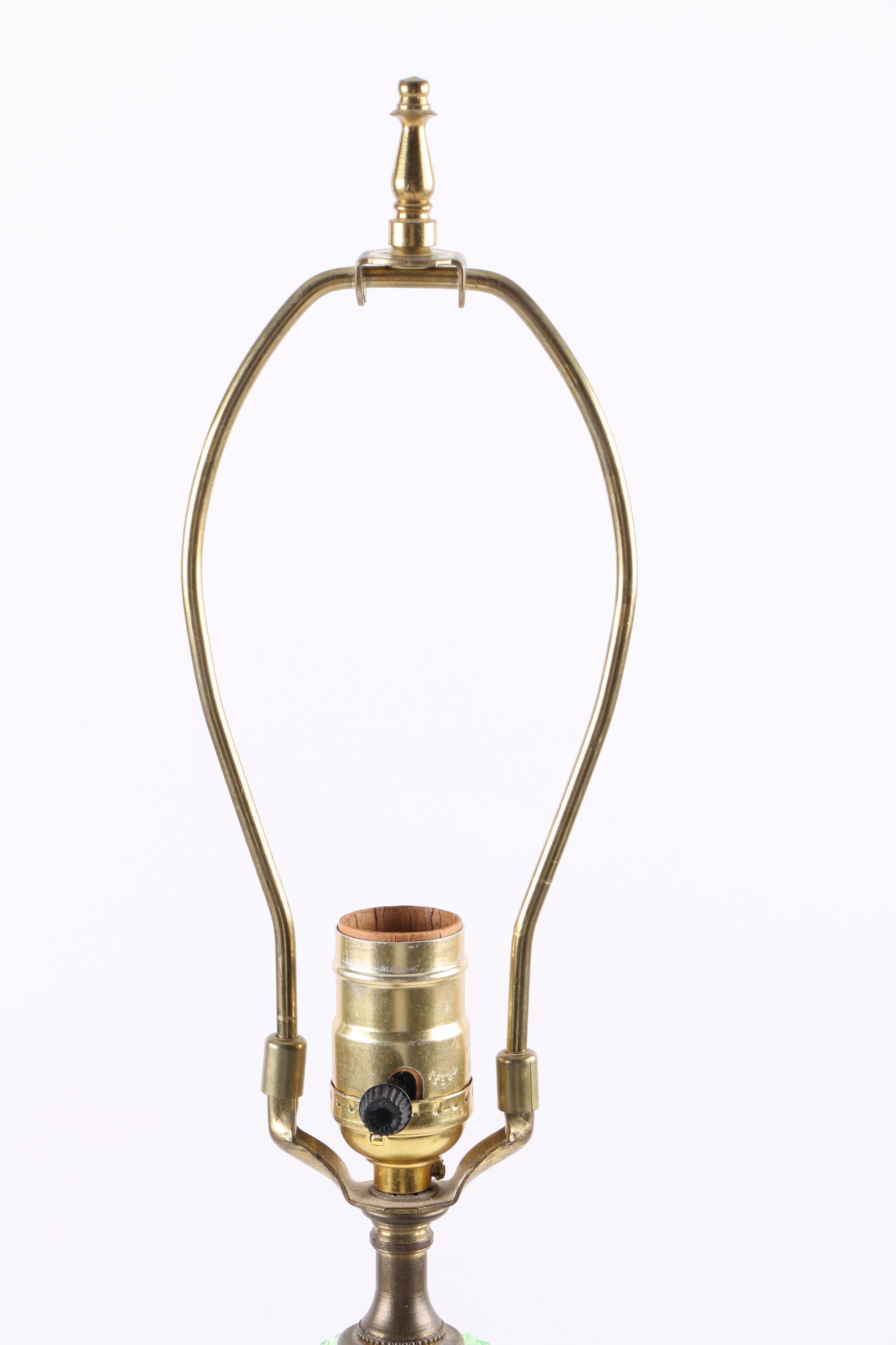 Green and Clear Glass Accent Lamp