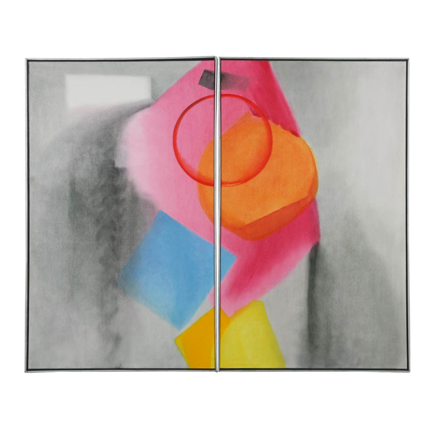 Beth Hertz Oil Painting Diptych "Collapse of a Clown"