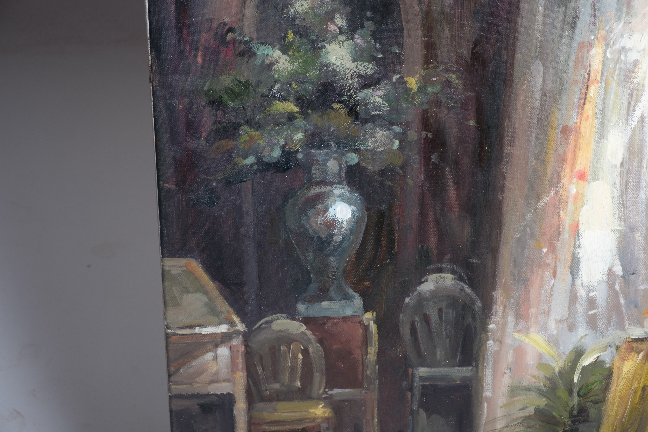 Oil Painting After Jeremiah Goodman's " Drawing Room, Reddish House, Wiltshire"