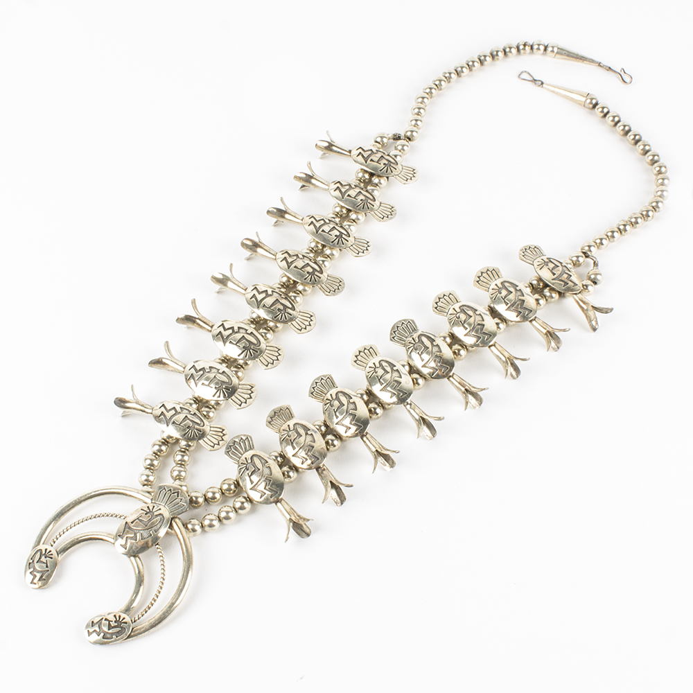 Tommy Singer Sterling Silver Squash Blossom Necklace
