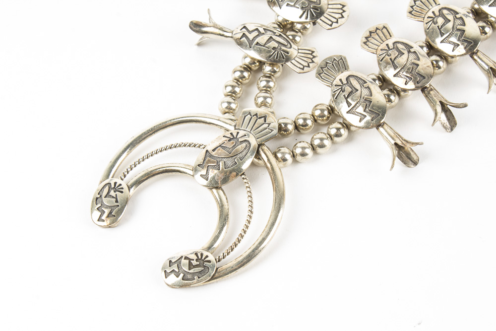 Tommy Singer Sterling Silver Squash Blossom Necklace