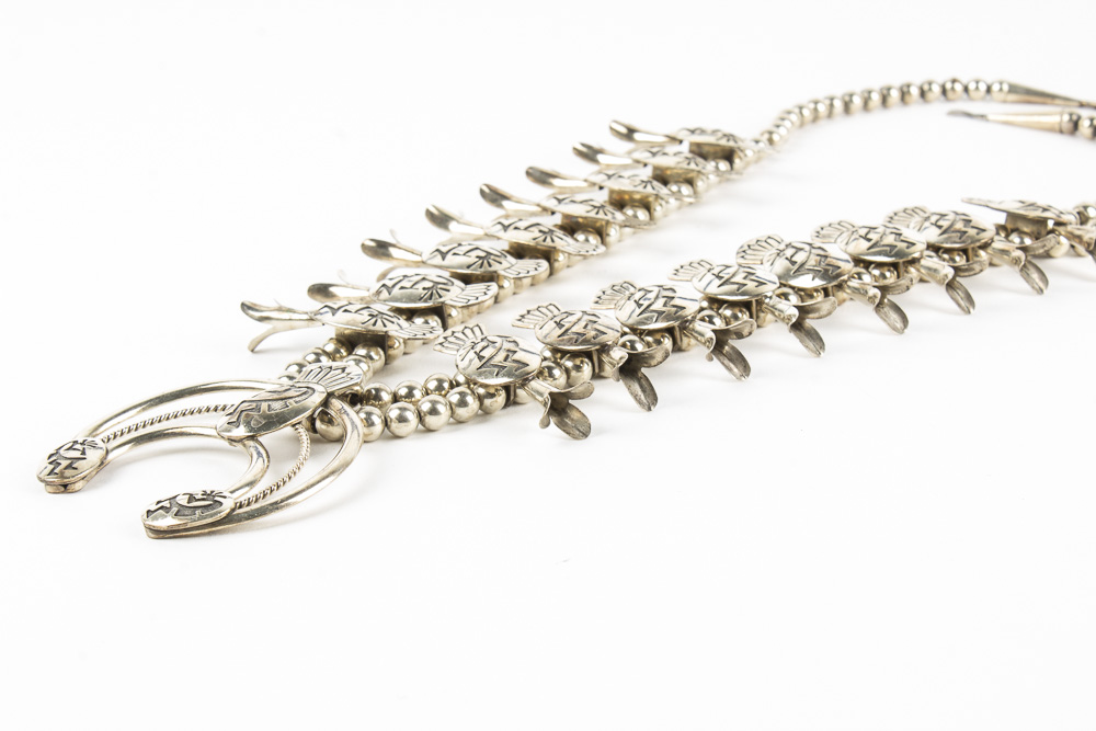 Tommy Singer Sterling Silver Squash Blossom Necklace