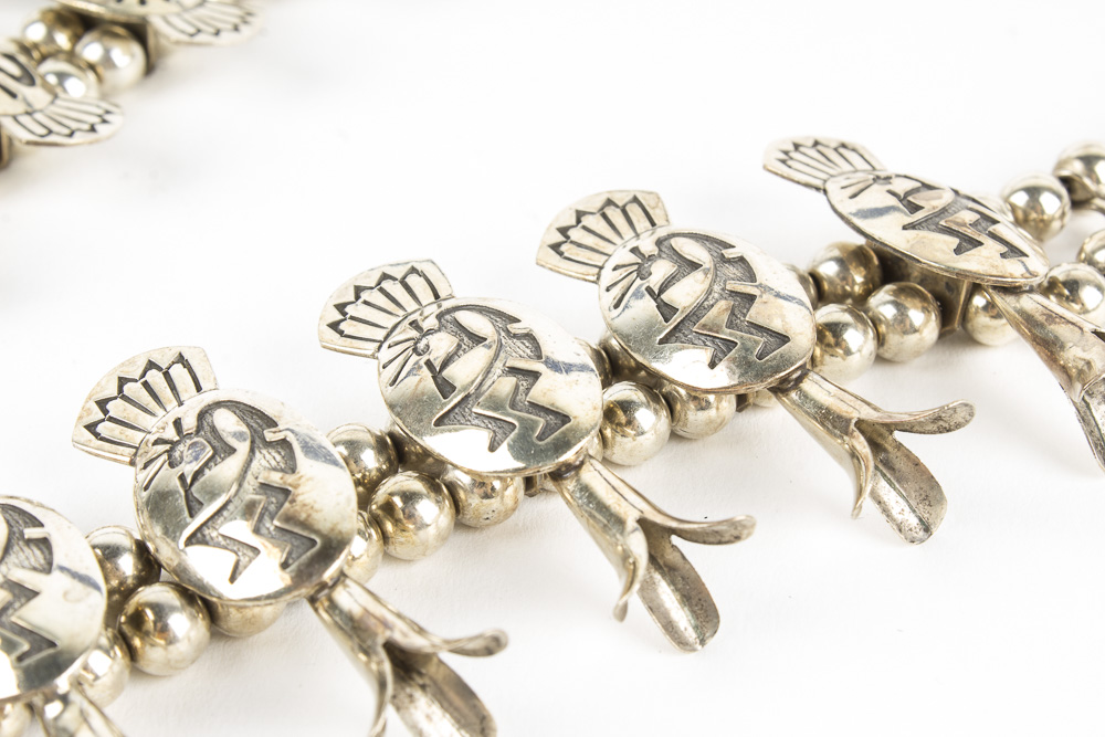 Tommy Singer Sterling Silver Squash Blossom Necklace