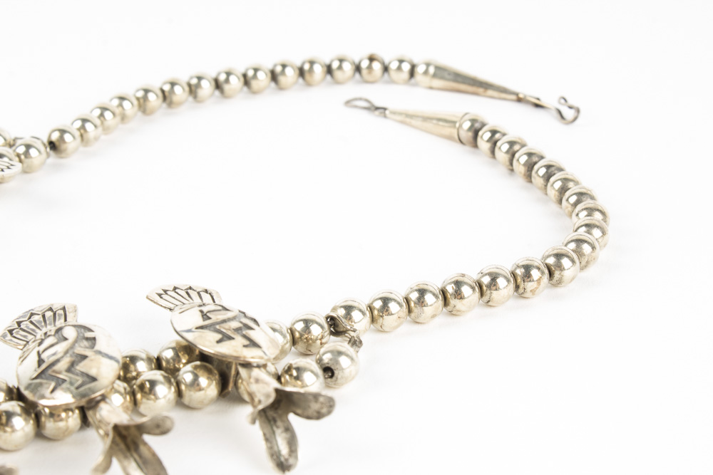 Tommy Singer Sterling Silver Squash Blossom Necklace