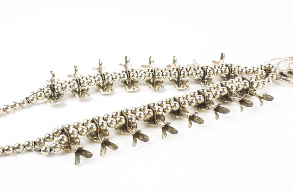 Tommy Singer Sterling Silver Squash Blossom Necklace