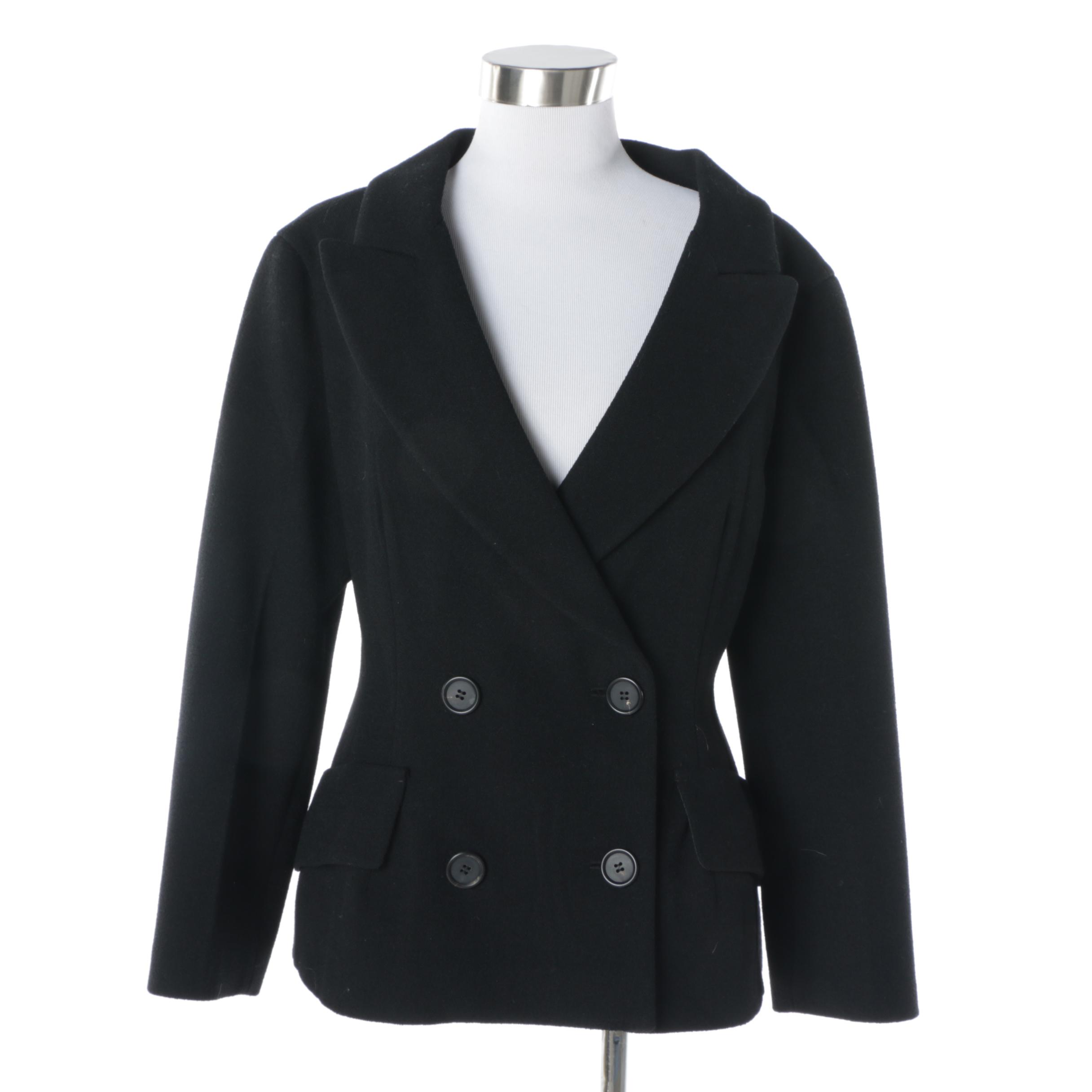 Women's Prada Black Wool Blend Double-Breasted Jacket