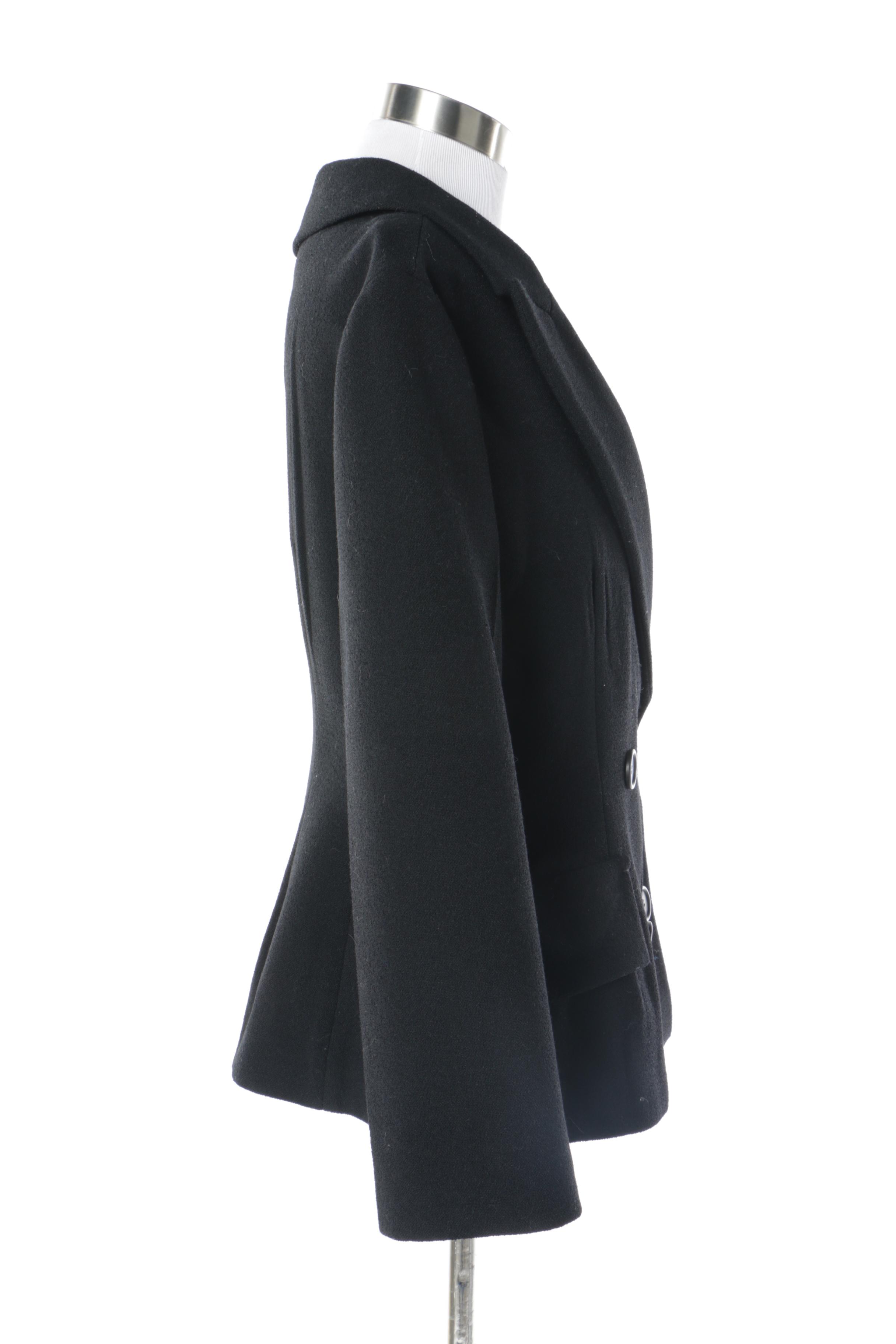 Women's Prada Black Wool Blend Double-Breasted Jacket