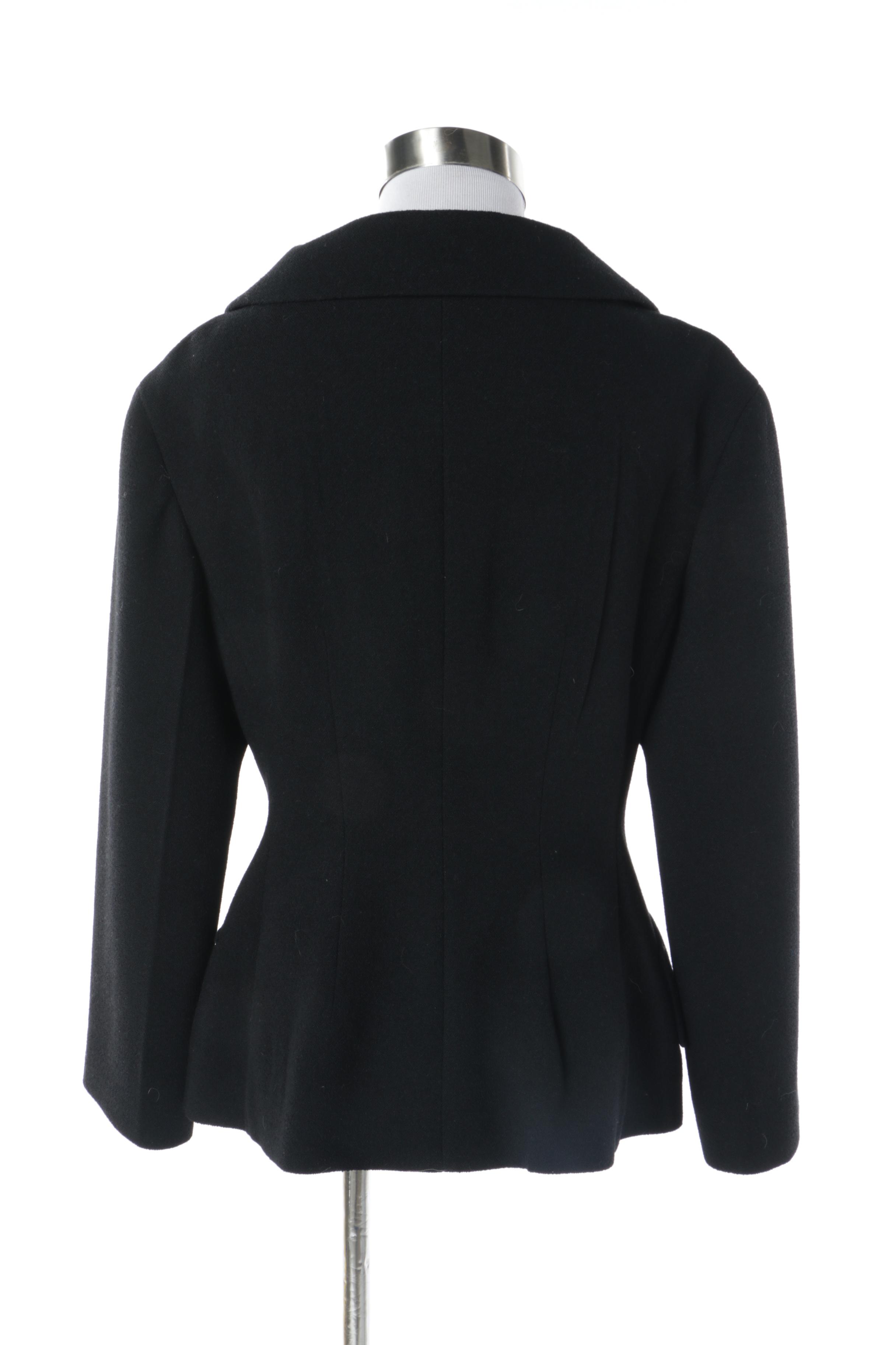Women's Prada Black Wool Blend Double-Breasted Jacket