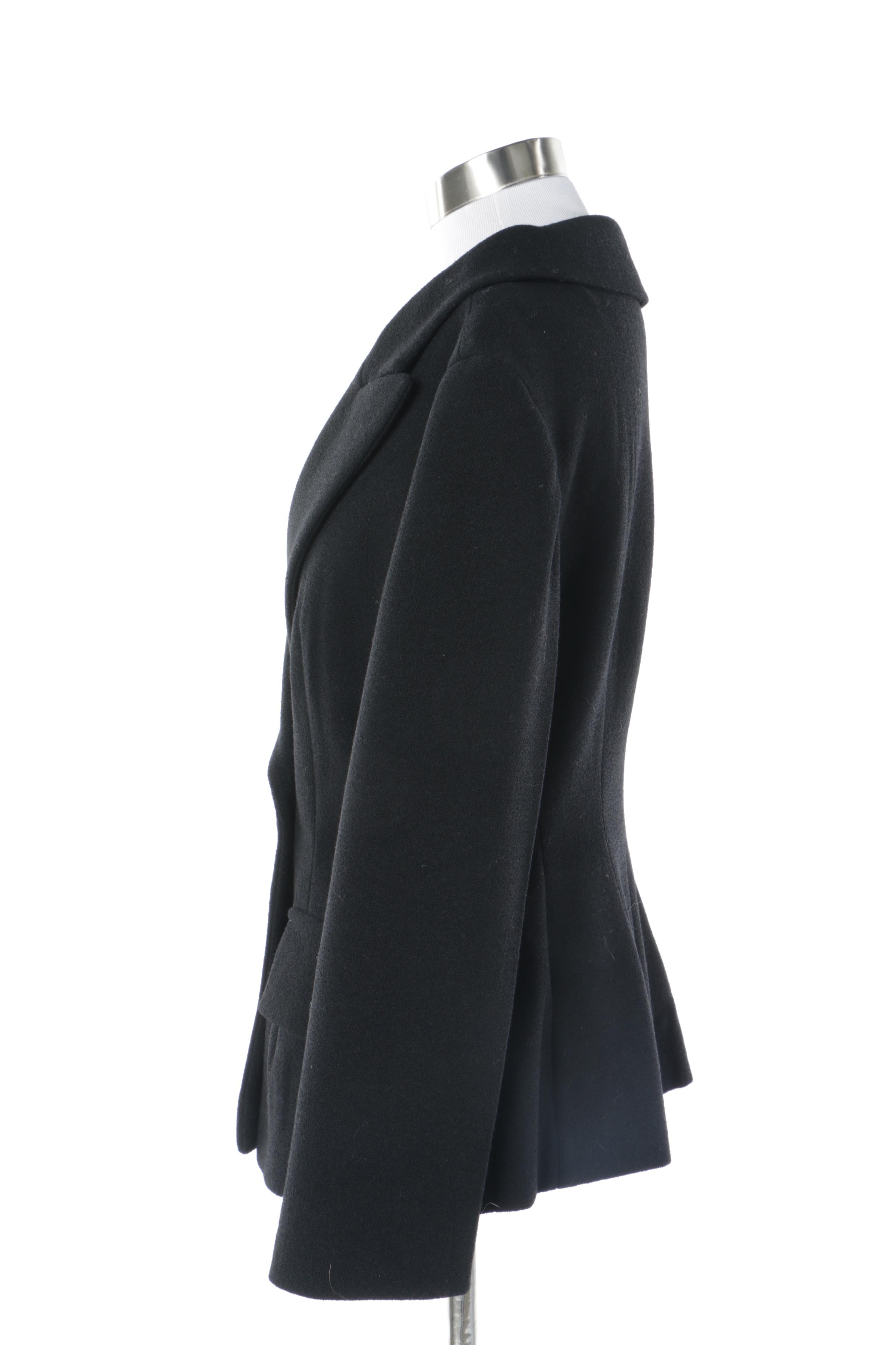 Women's Prada Black Wool Blend Double-Breasted Jacket