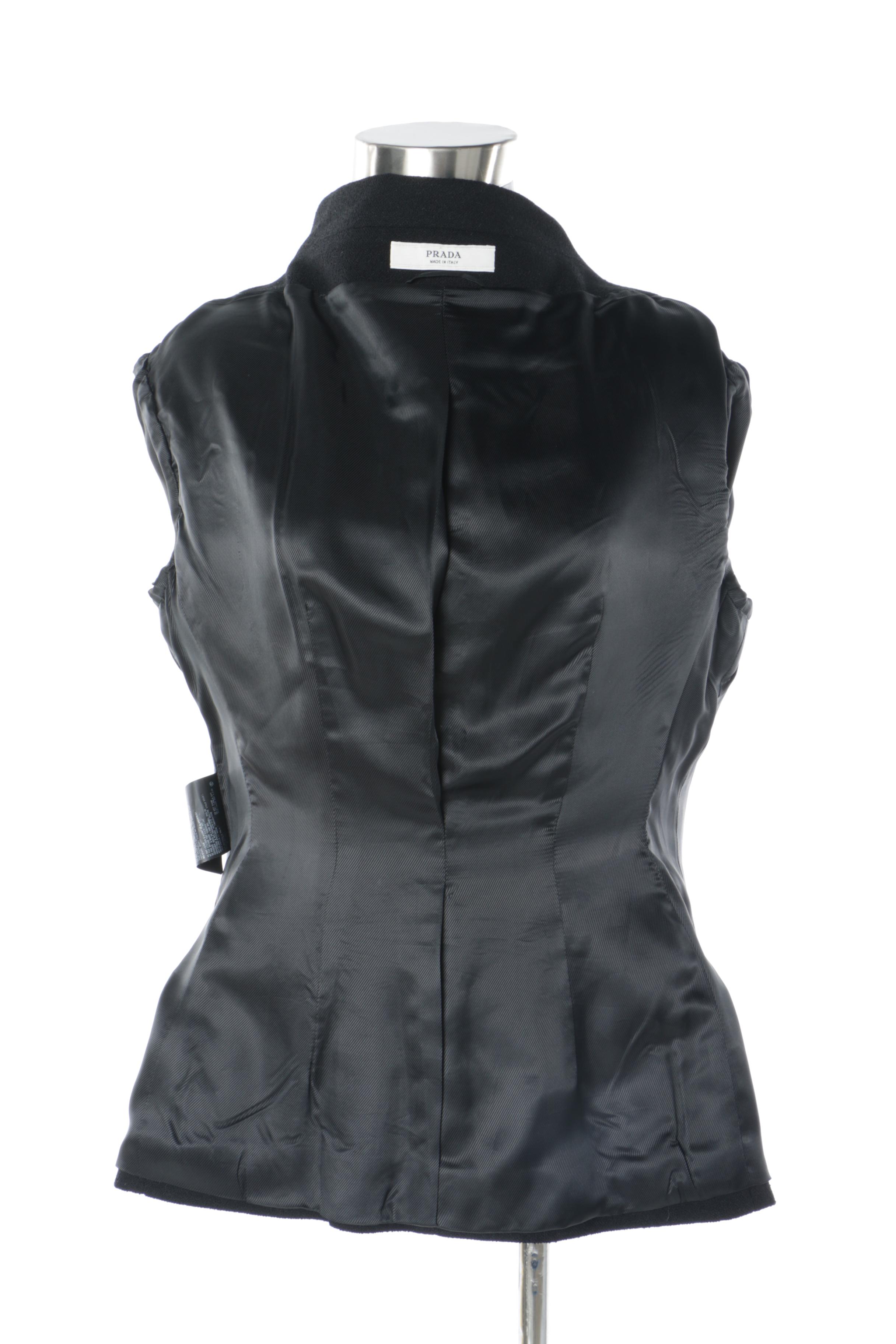 Women's Prada Black Wool Blend Double-Breasted Jacket