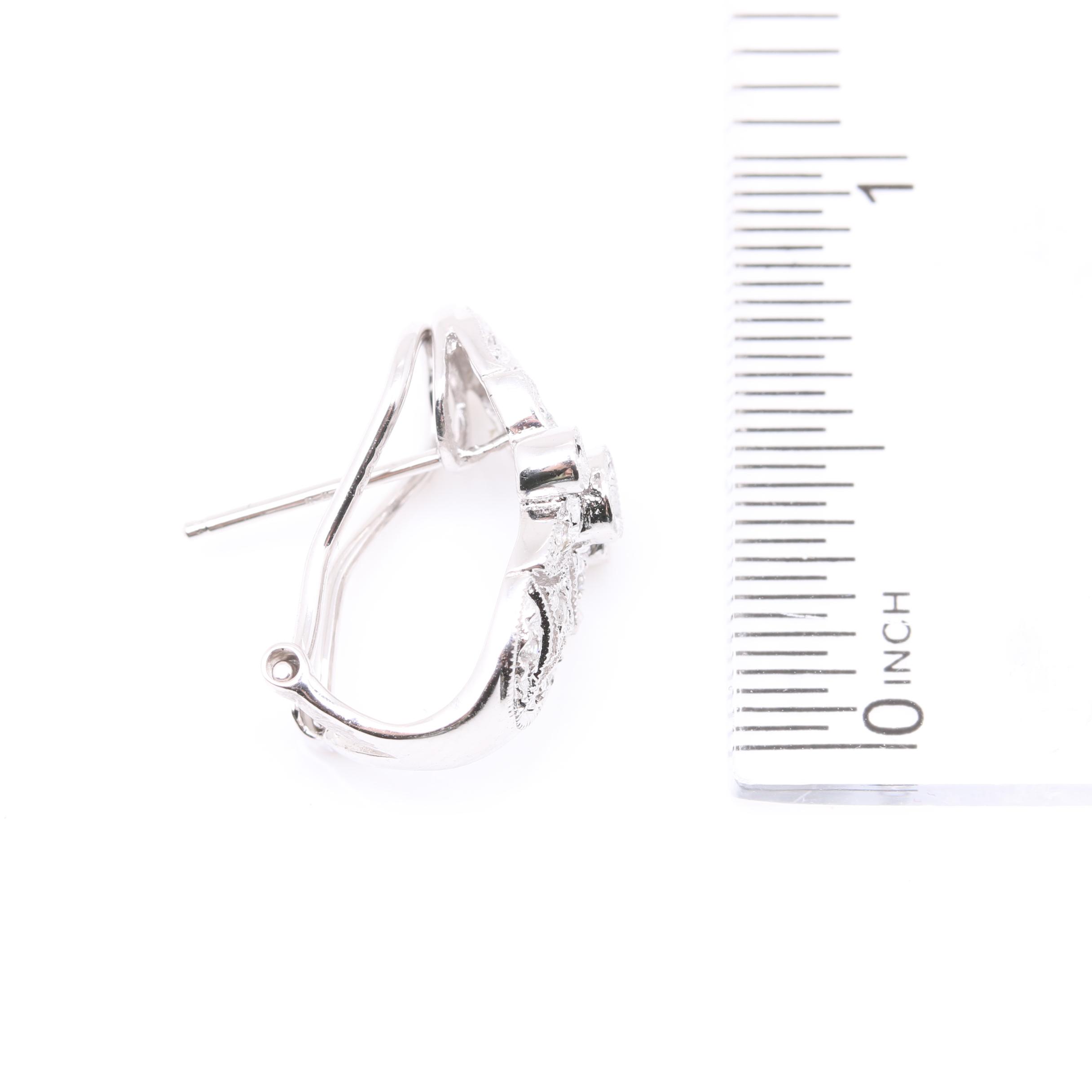 14K White Gold Diamond Earrings