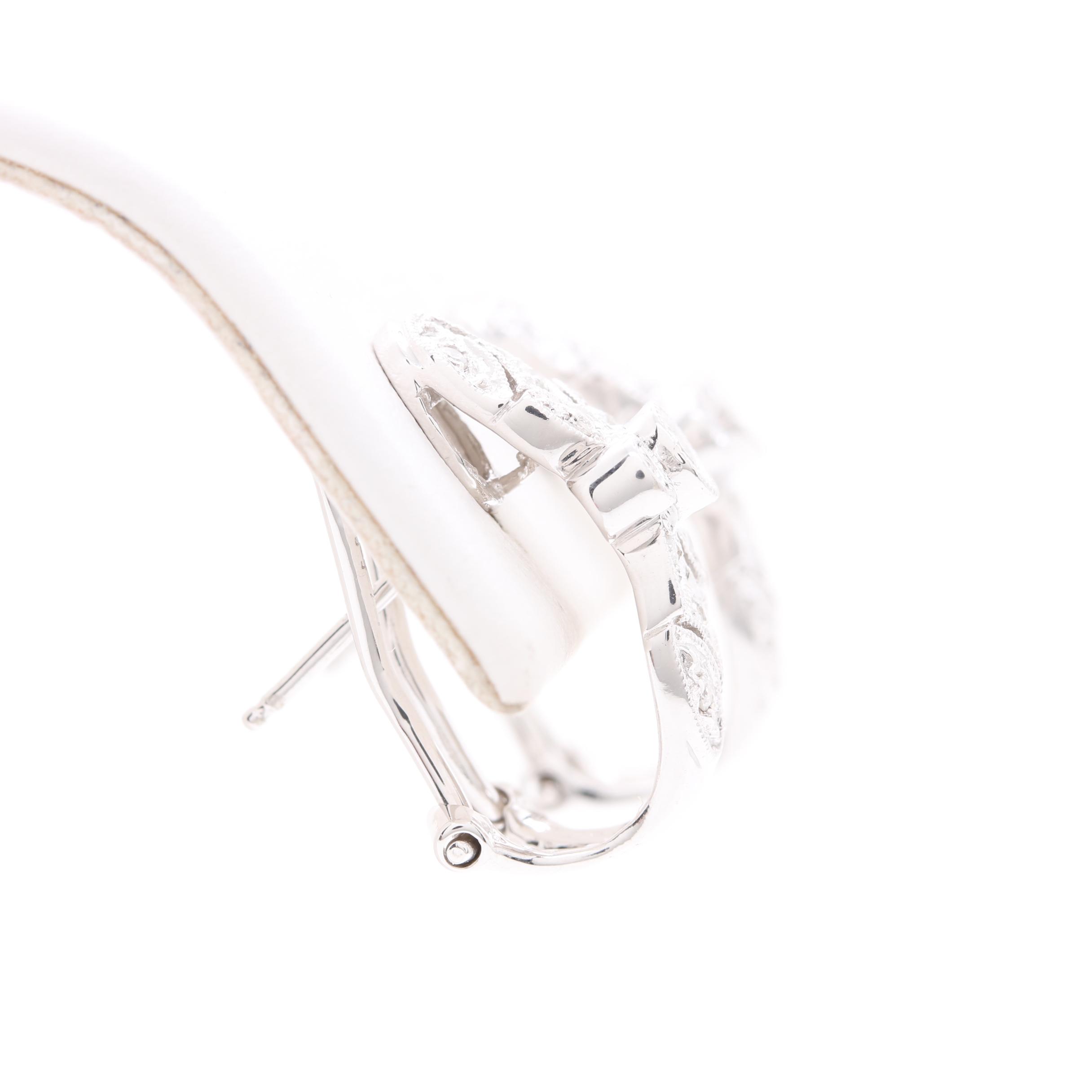 14K White Gold Diamond Earrings