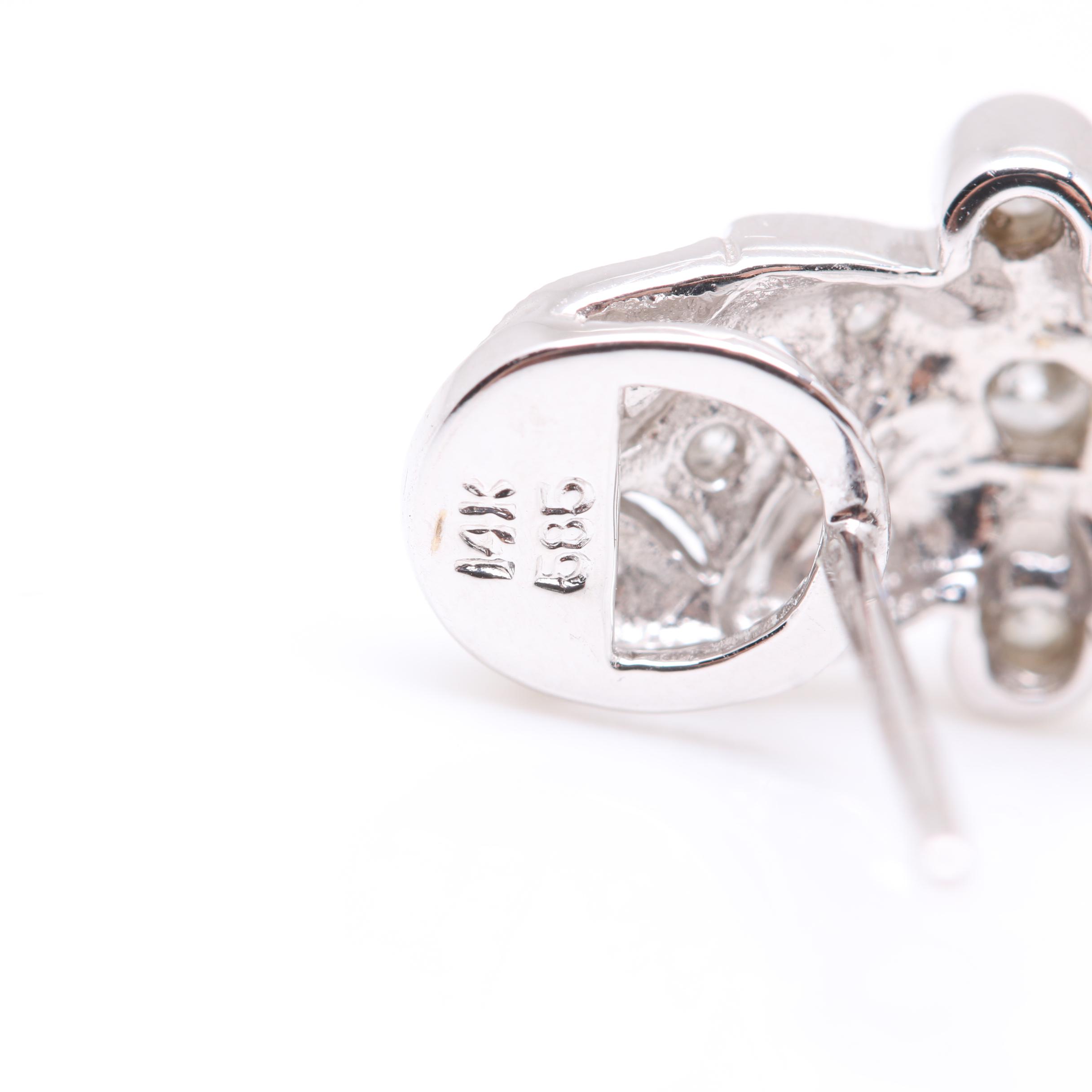 14K White Gold Diamond Earrings