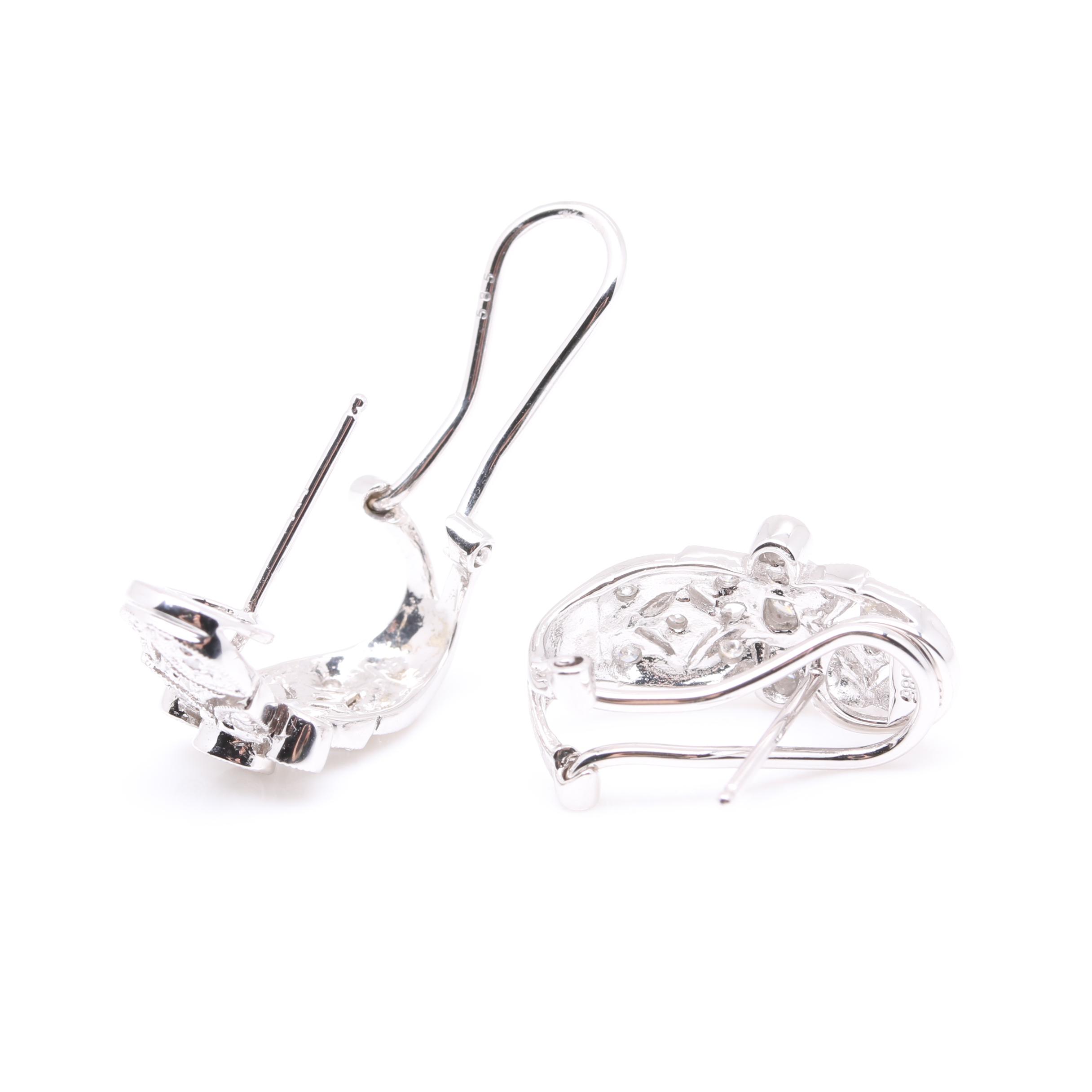 14K White Gold Diamond Earrings