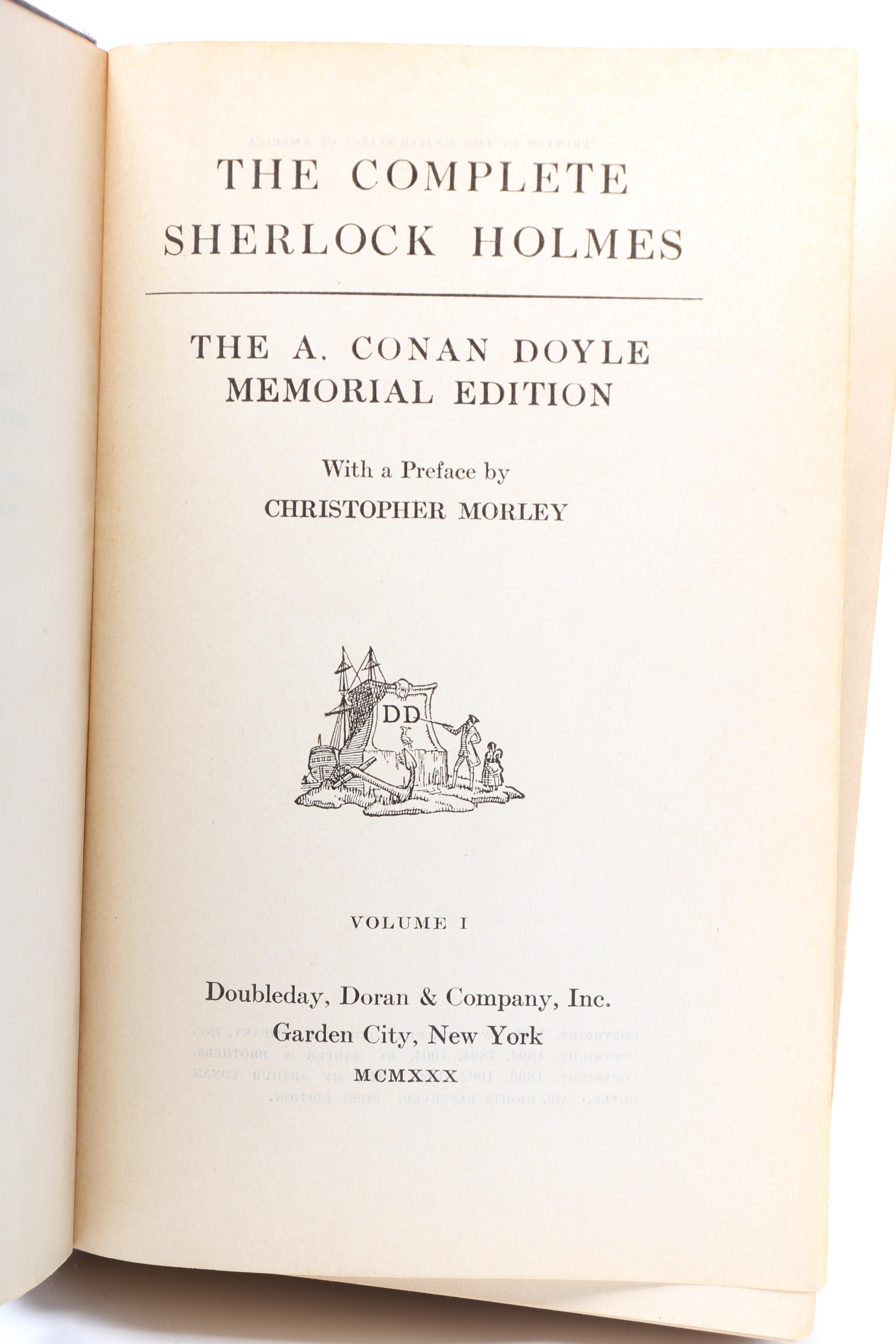 Sherlock Holmes Books Including 1930 "Complete Sherlock Holmes" Memorial Edition