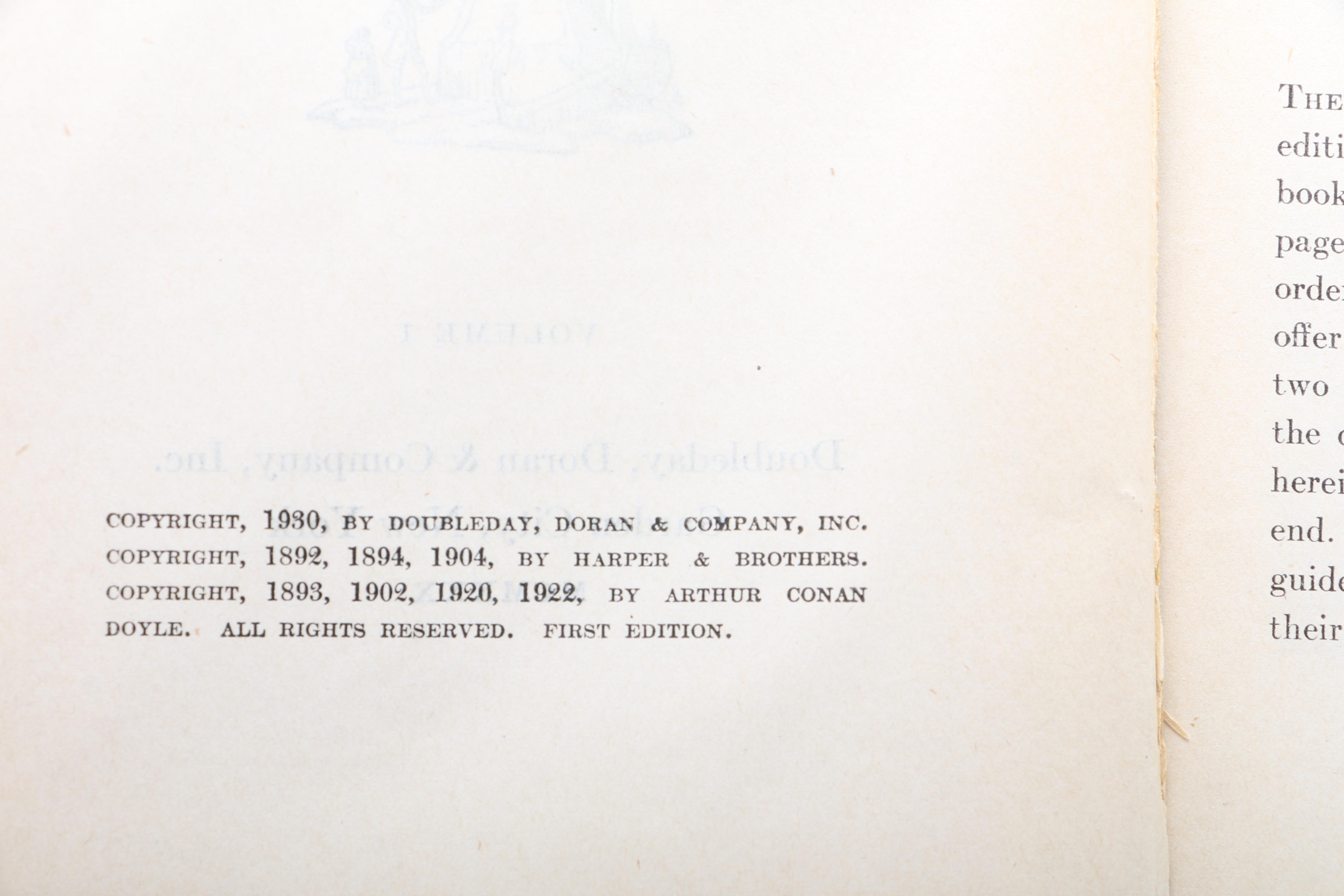 Sherlock Holmes Books Including 1930 "Complete Sherlock Holmes" Memorial Edition